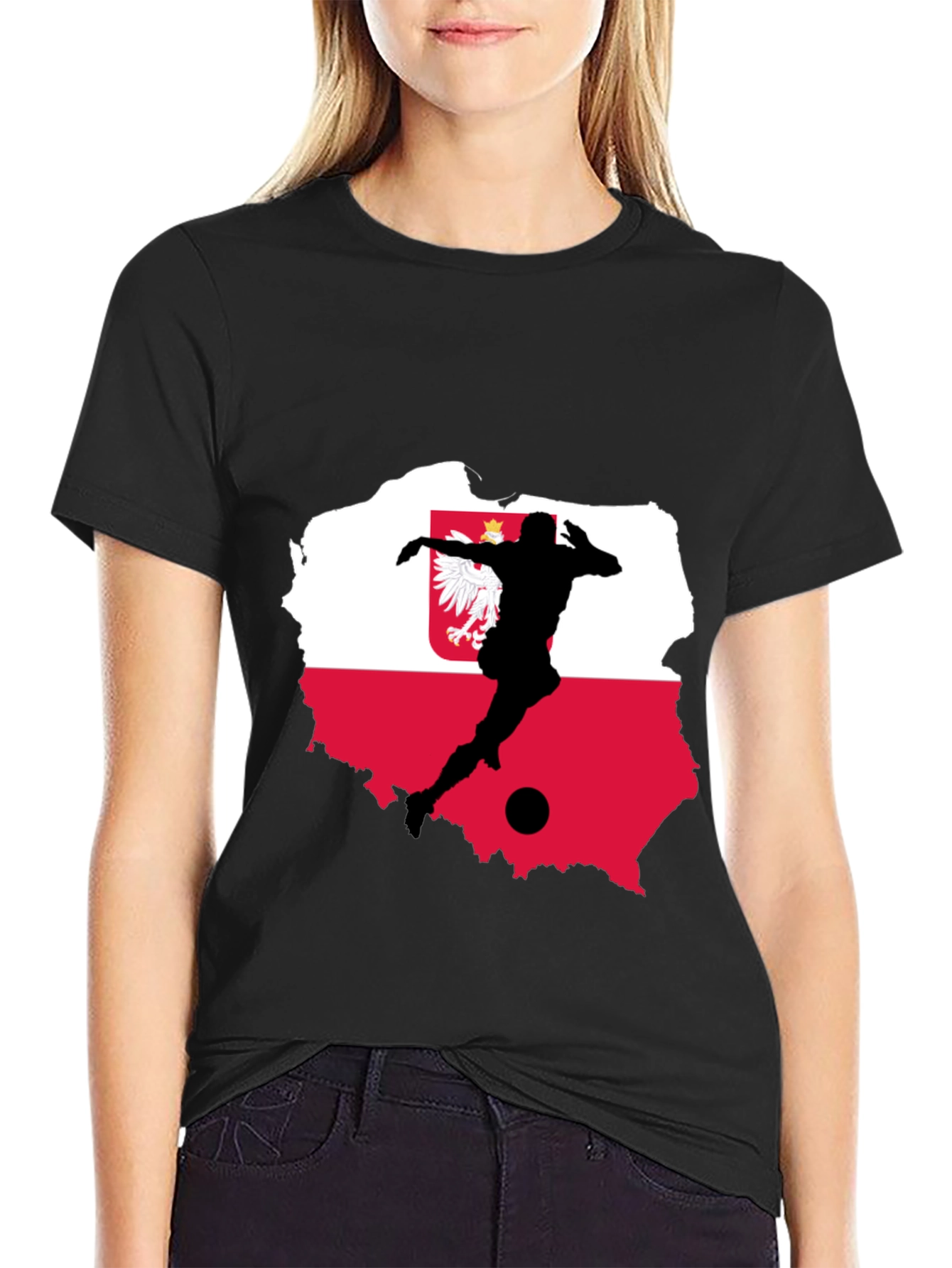Poland Soccer Flag Graphic T-Shirt