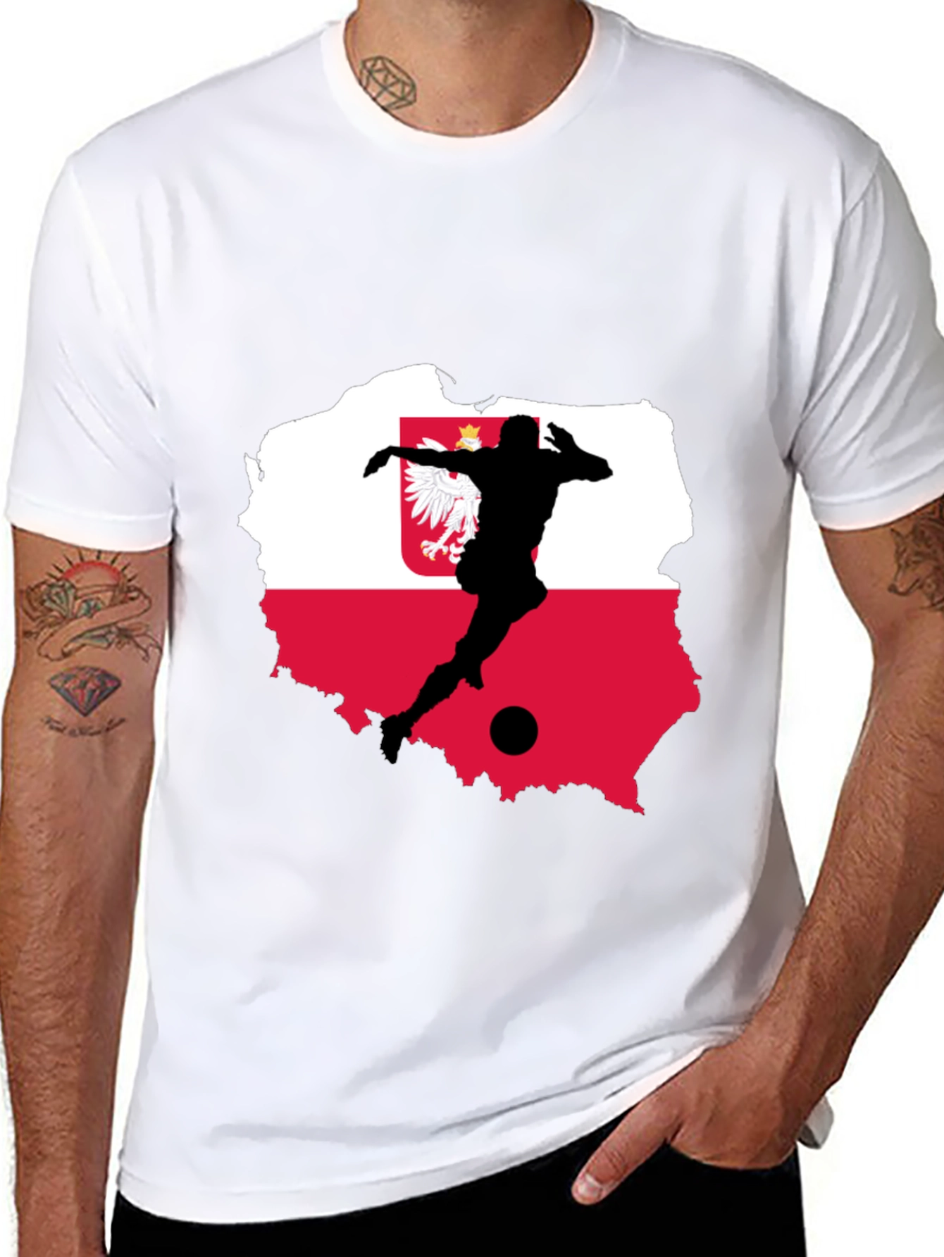 Poland Soccer Flag Graphic T-Shirt