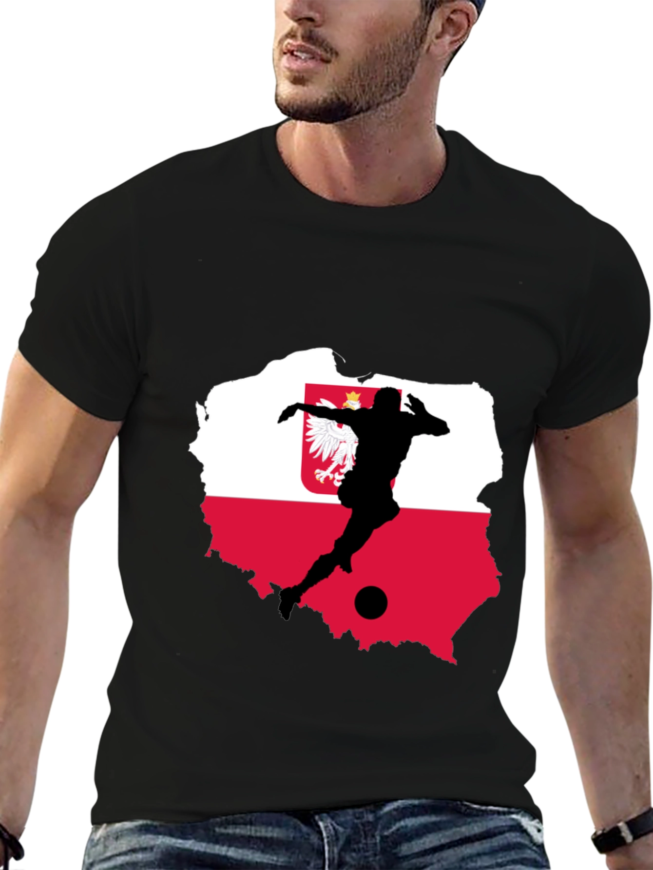 Poland Soccer Flag Graphic T-Shirt
