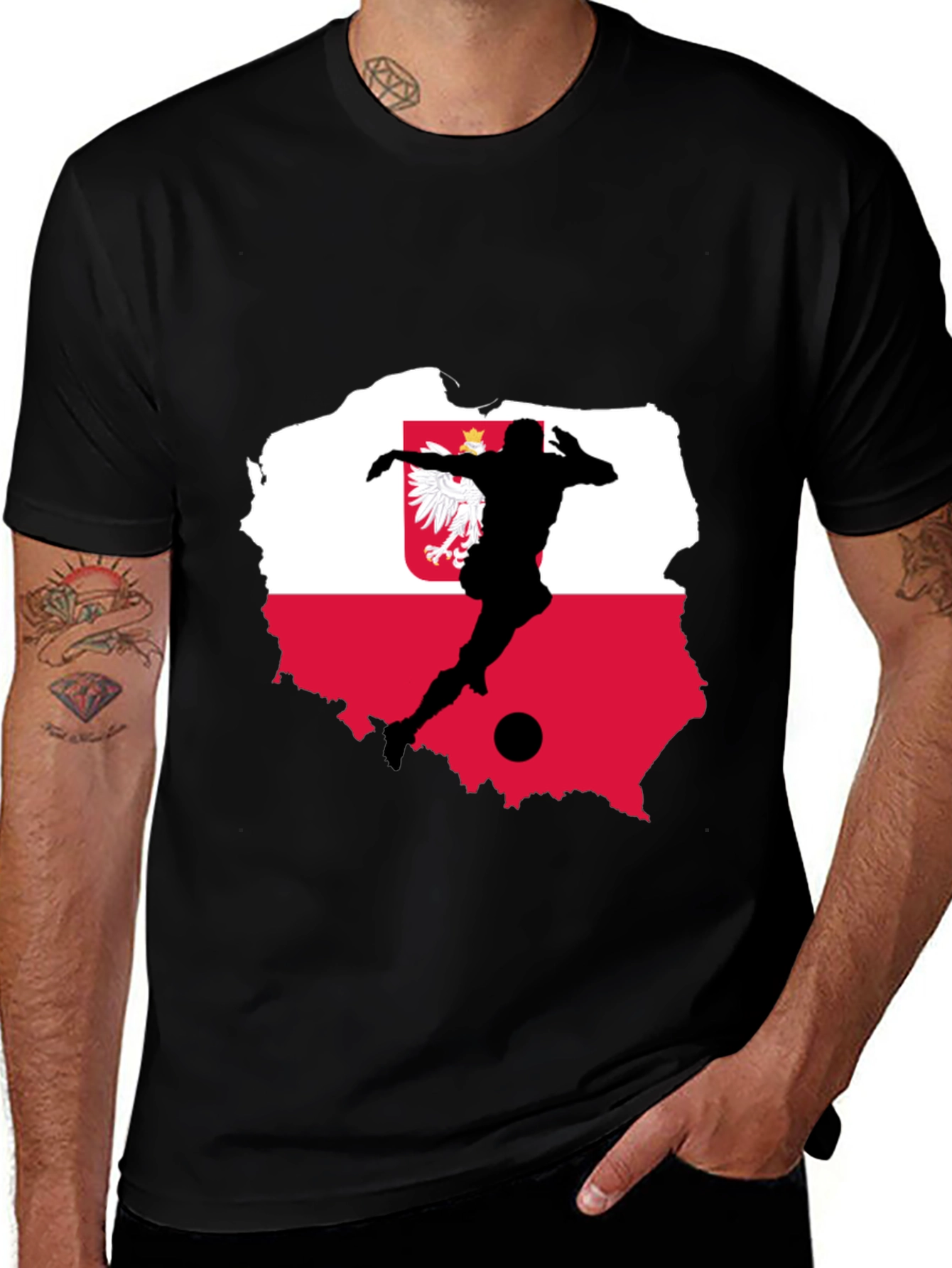 Poland Soccer Flag Graphic T-Shirt