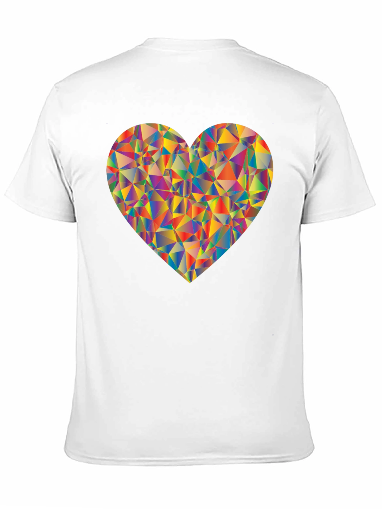 Geometric Heart Graphic Black T-Shirt