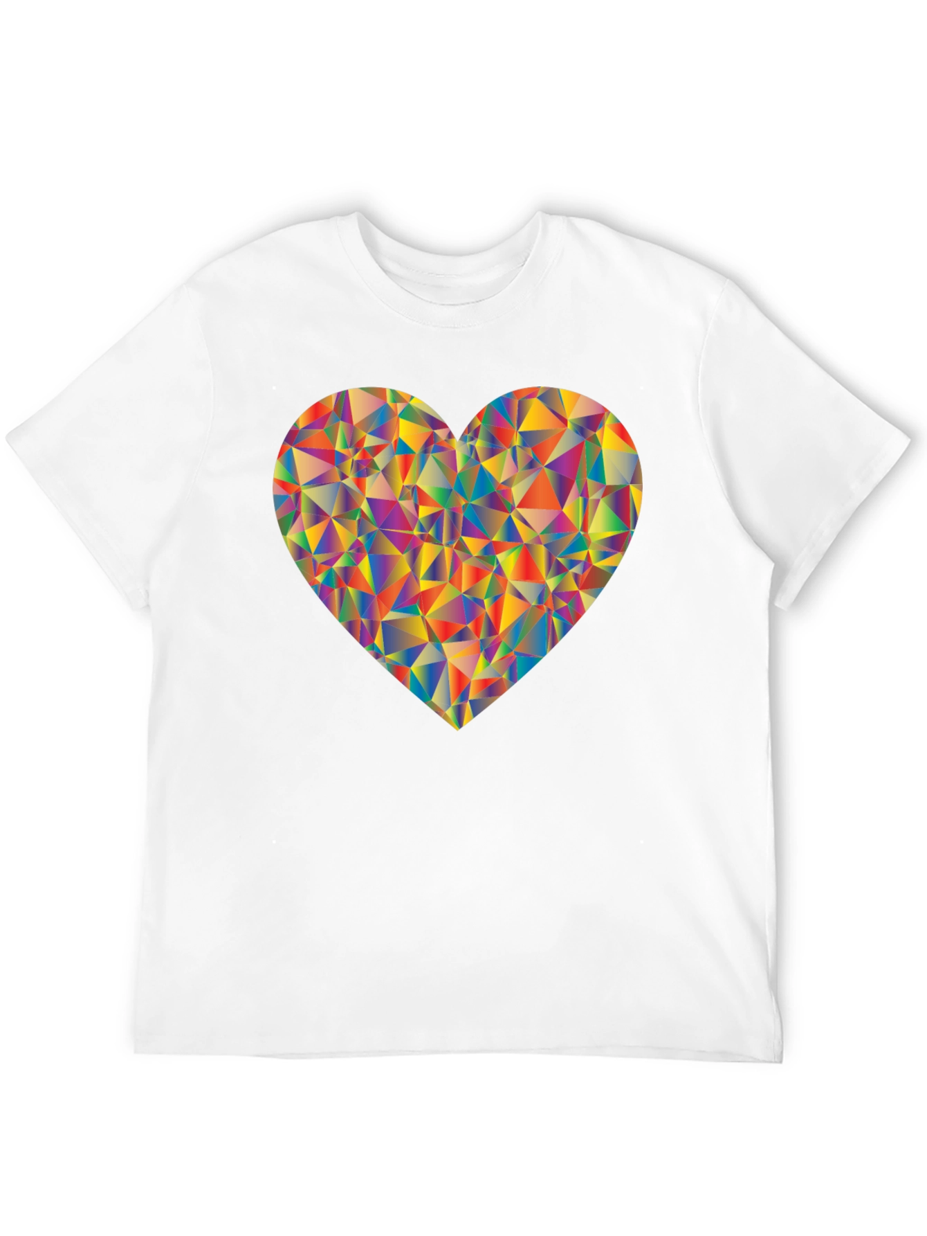 Geometric Heart Graphic Black T-Shirt