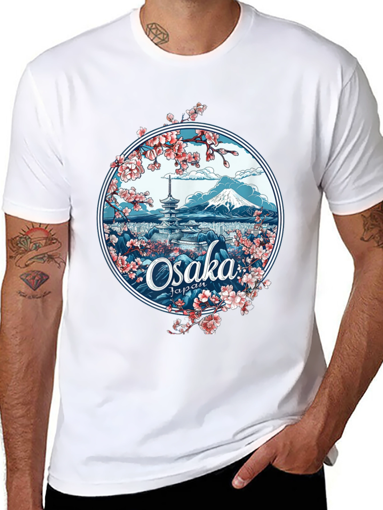 Osaka Japan Sakura Blossom Graphic Tee