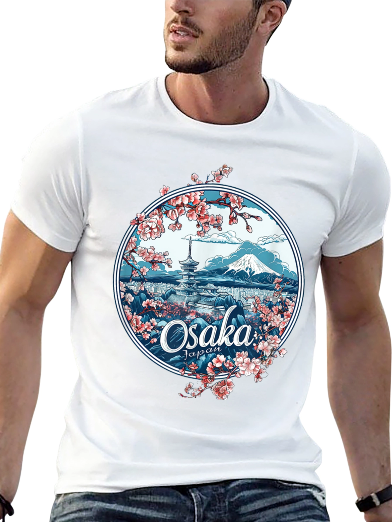 Osaka Japan Sakura Blossom Graphic Tee