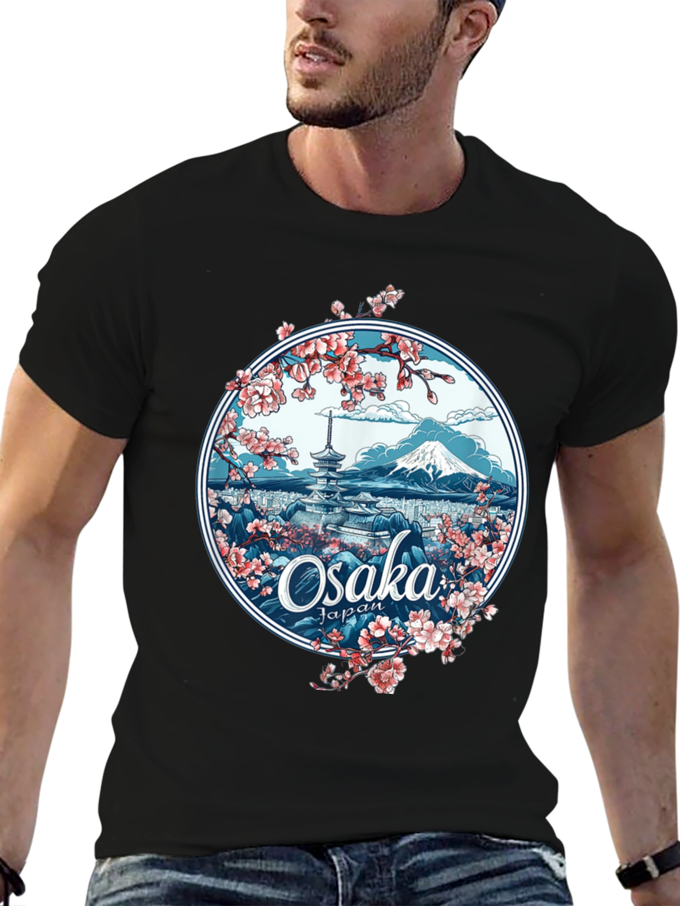 Osaka Japan Sakura Blossom Graphic Tee