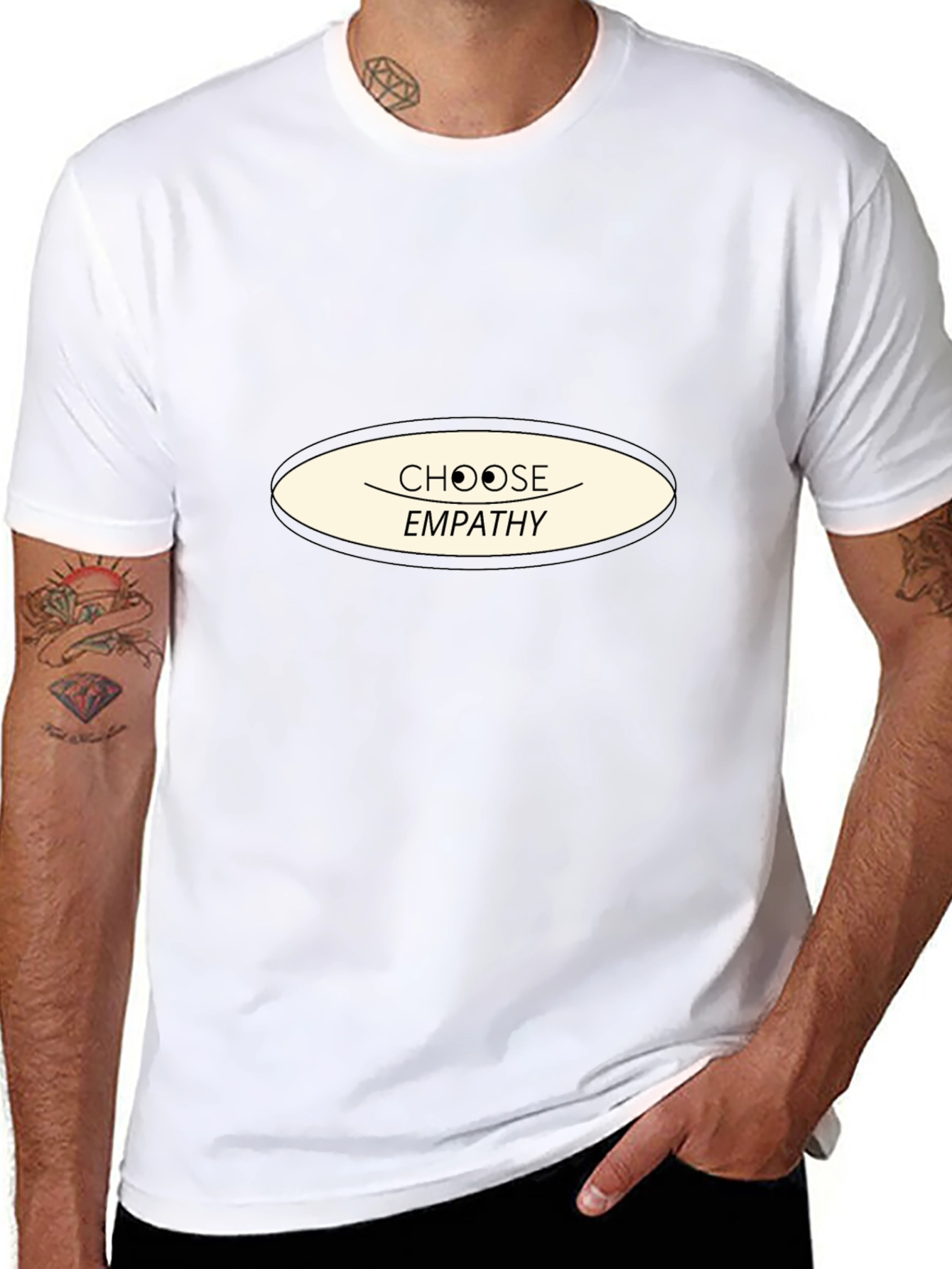 Choose Empathy Graphic Tee - Black Cotton Comfort
