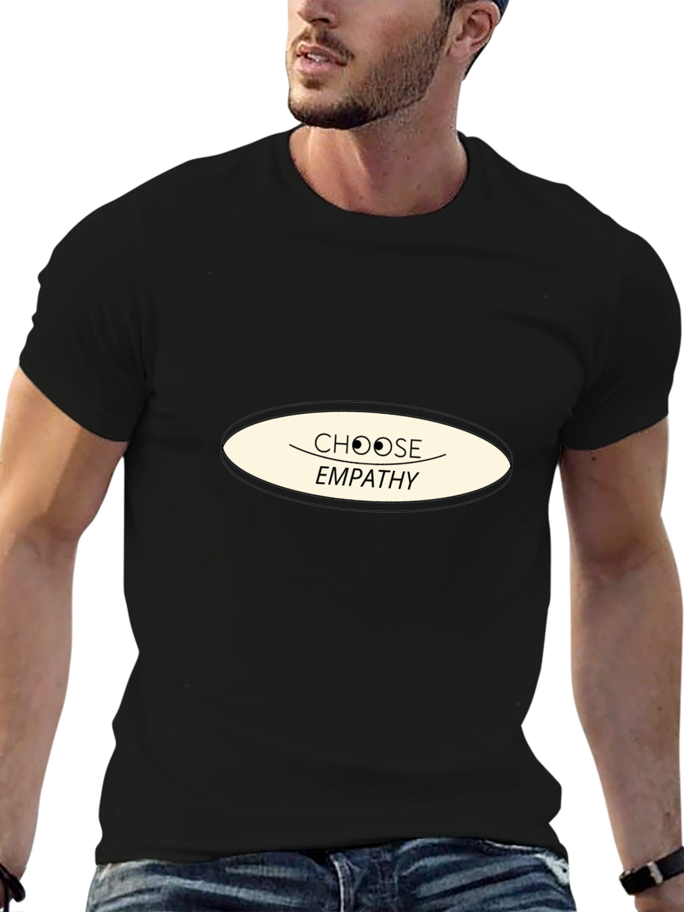 Choose Empathy Graphic Tee - Black Cotton Comfort