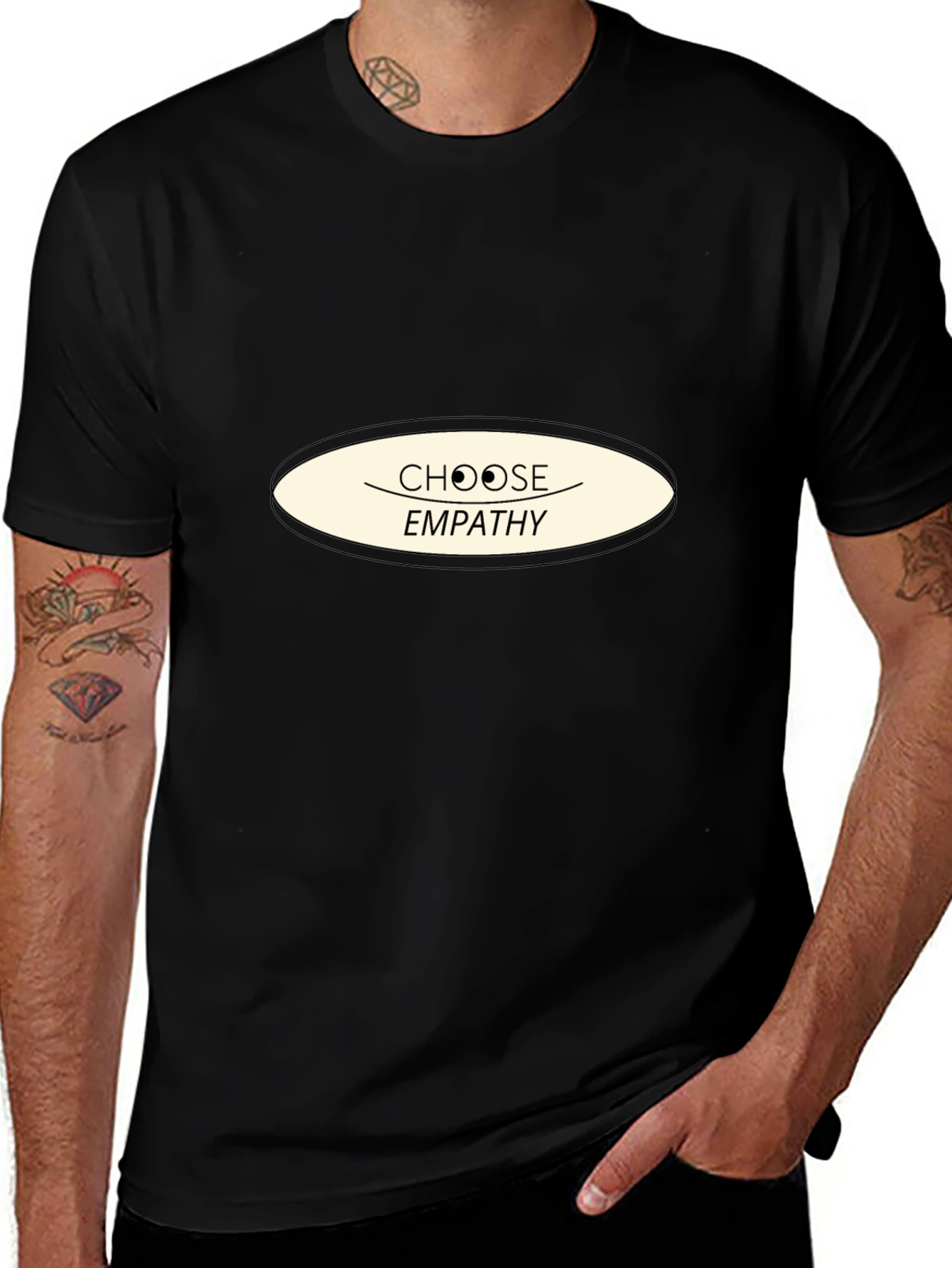 Choose Empathy Graphic Tee - Black Cotton Comfort