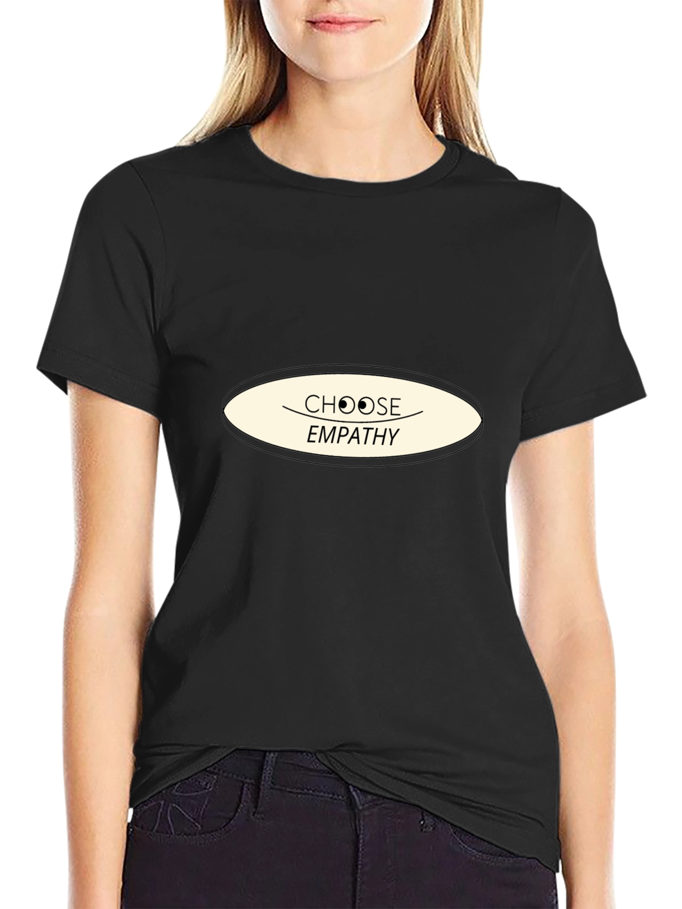 Choose Empathy Graphic Tee - Black Cotton Comfort