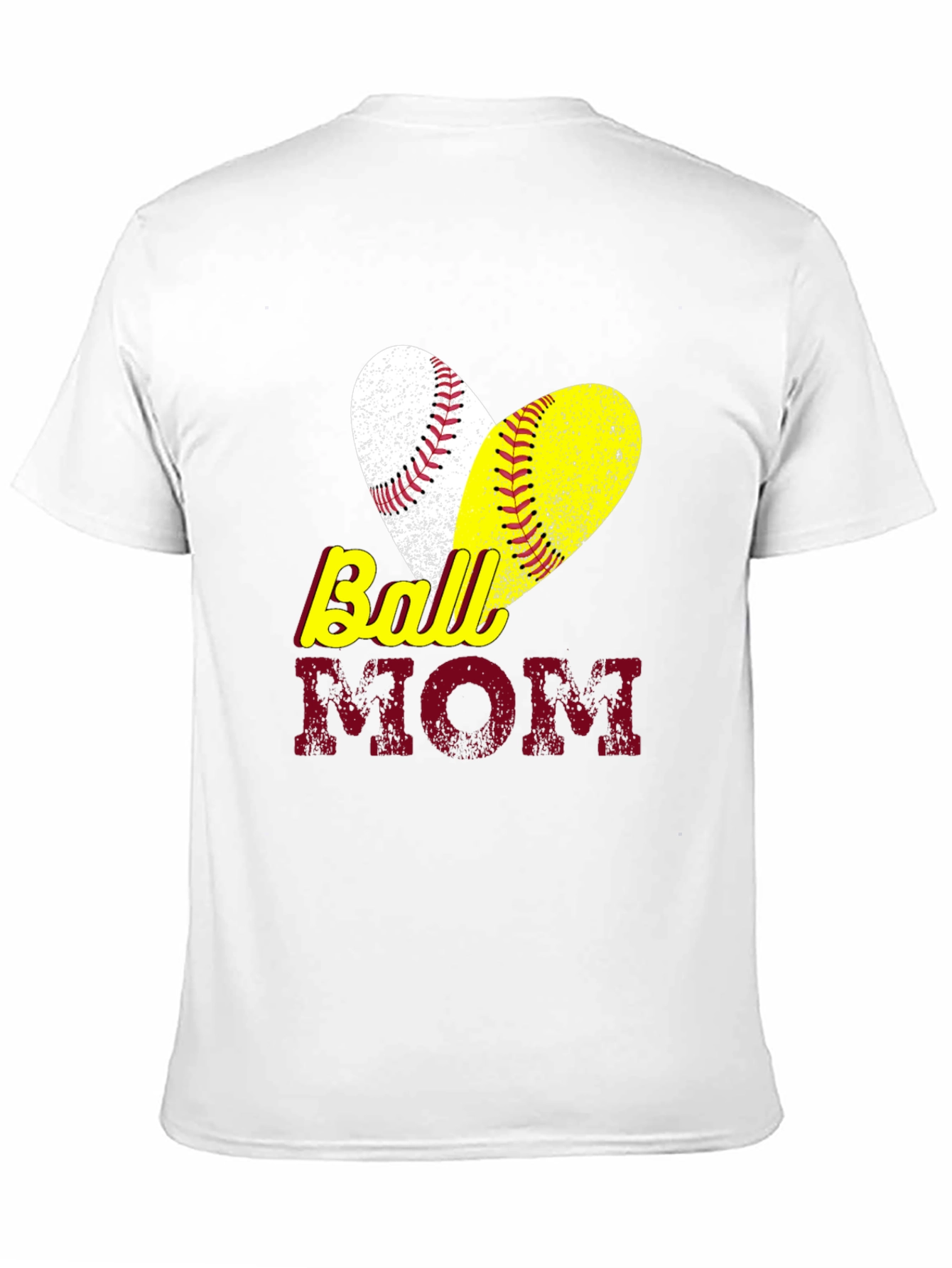 Ball Mom T-Shirt Baseball Softball Heart Graphic Tee