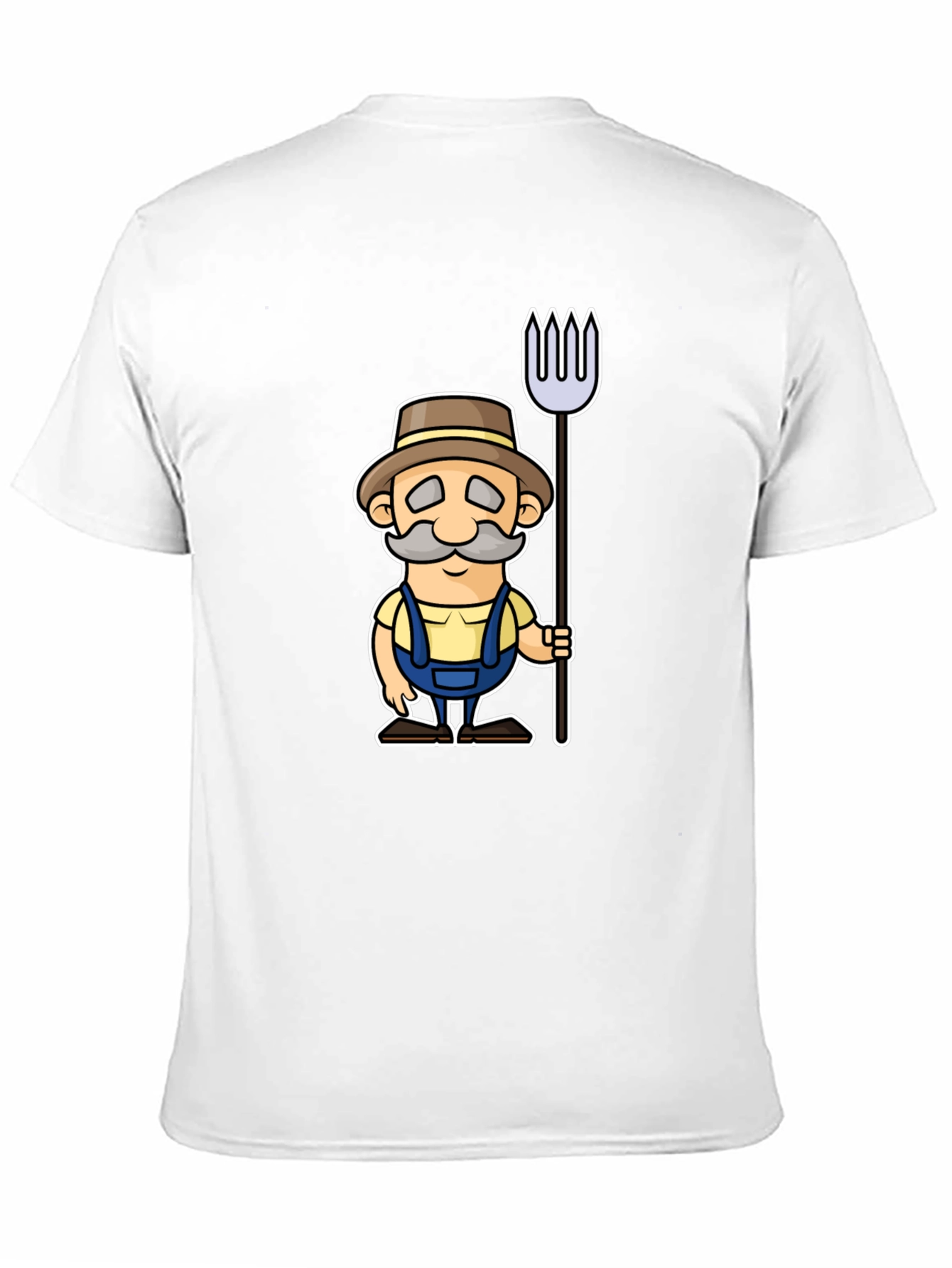 Cartoon Farmer Graphic Black T-Shirt