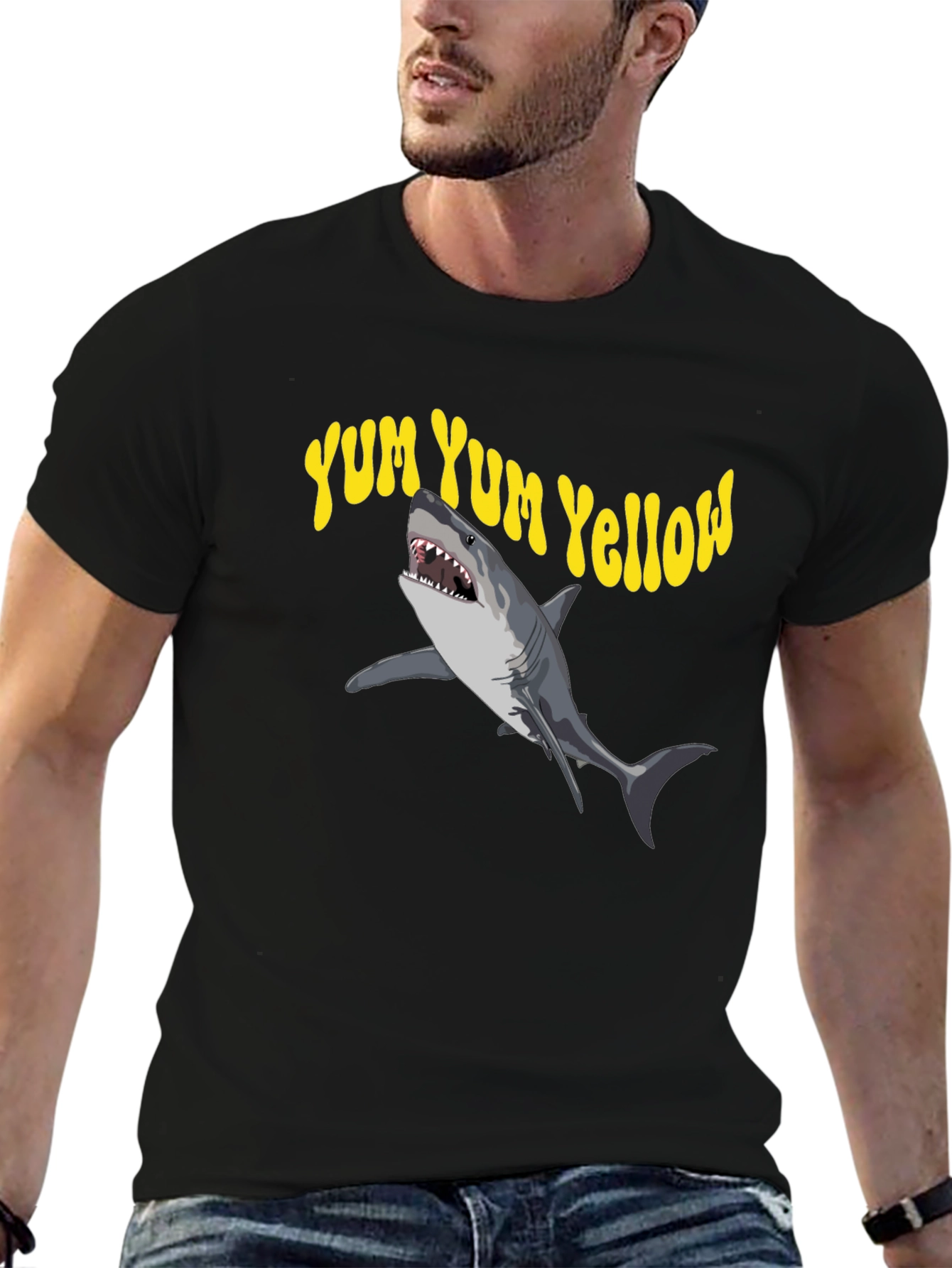 Yum Yum Yellow Shark Graphic Tee