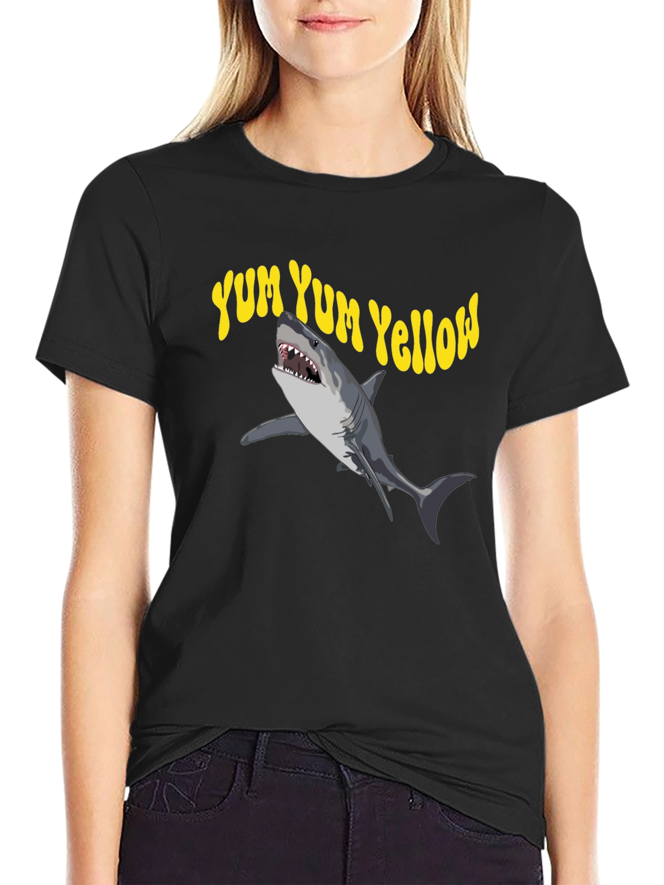Yum Yum Yellow Shark Graphic Tee