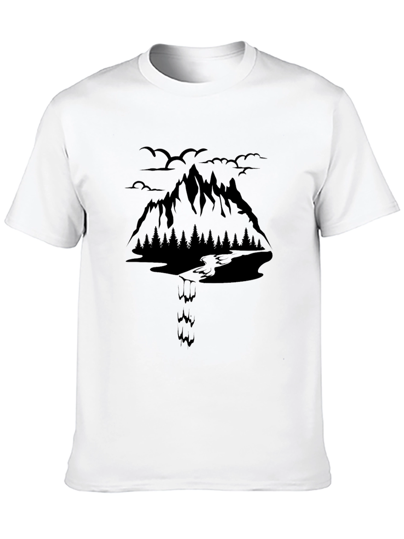 Mountain Graphic Black T-Shirt Nature Adventure