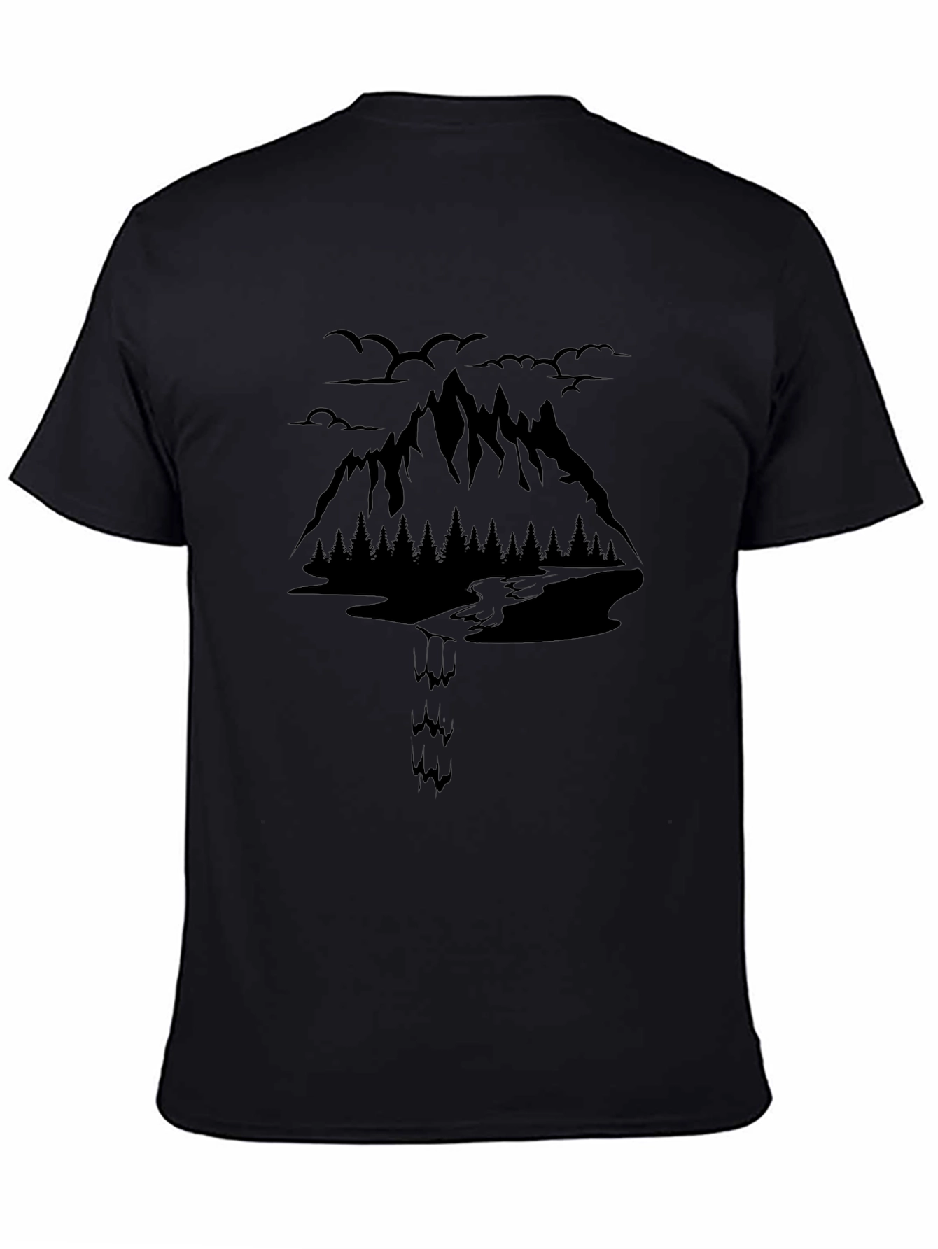 Mountain Graphic Black T-Shirt Nature Adventure
