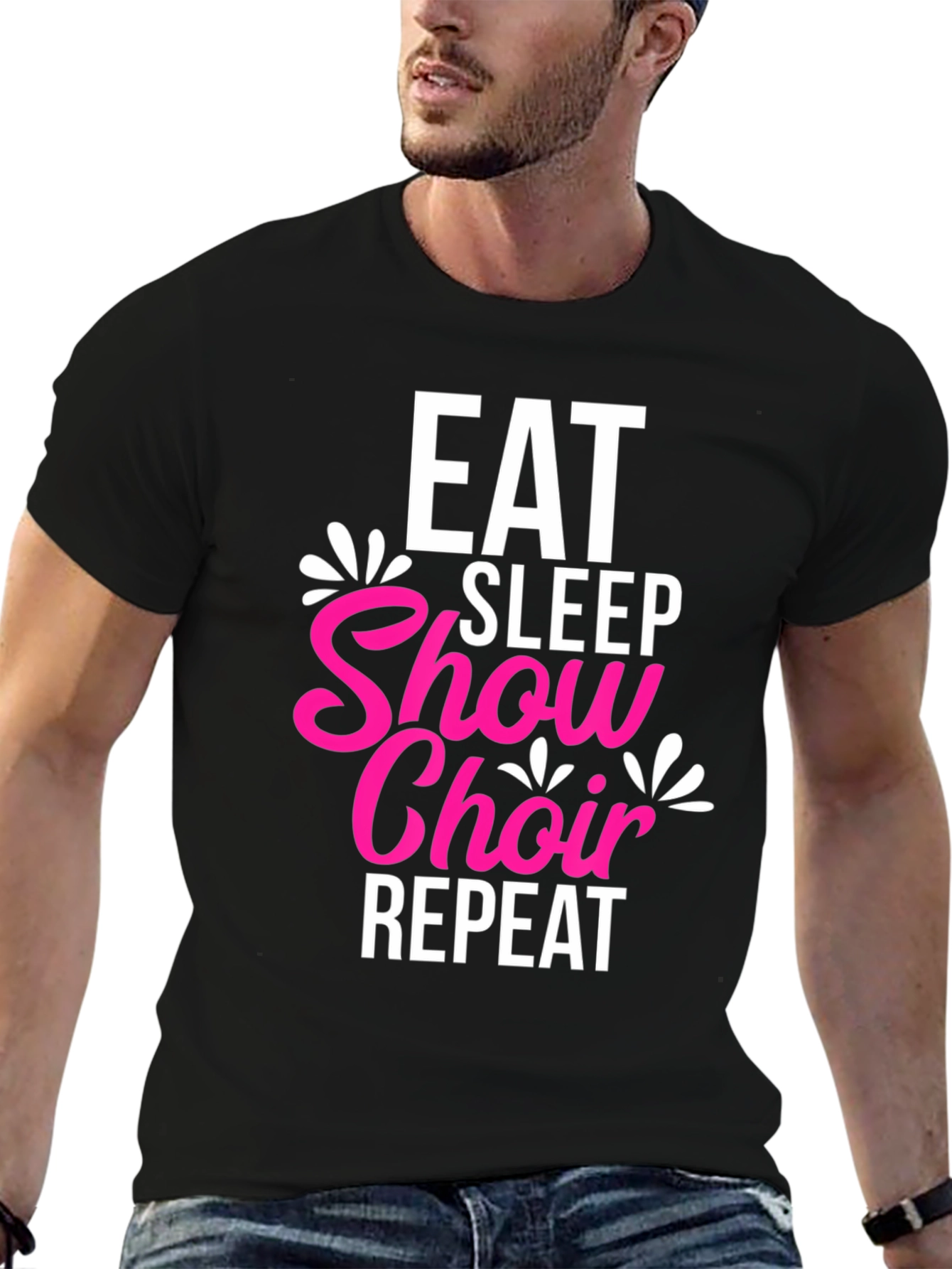 Eat Sleep Show Choir Repeat Black T-Shirt