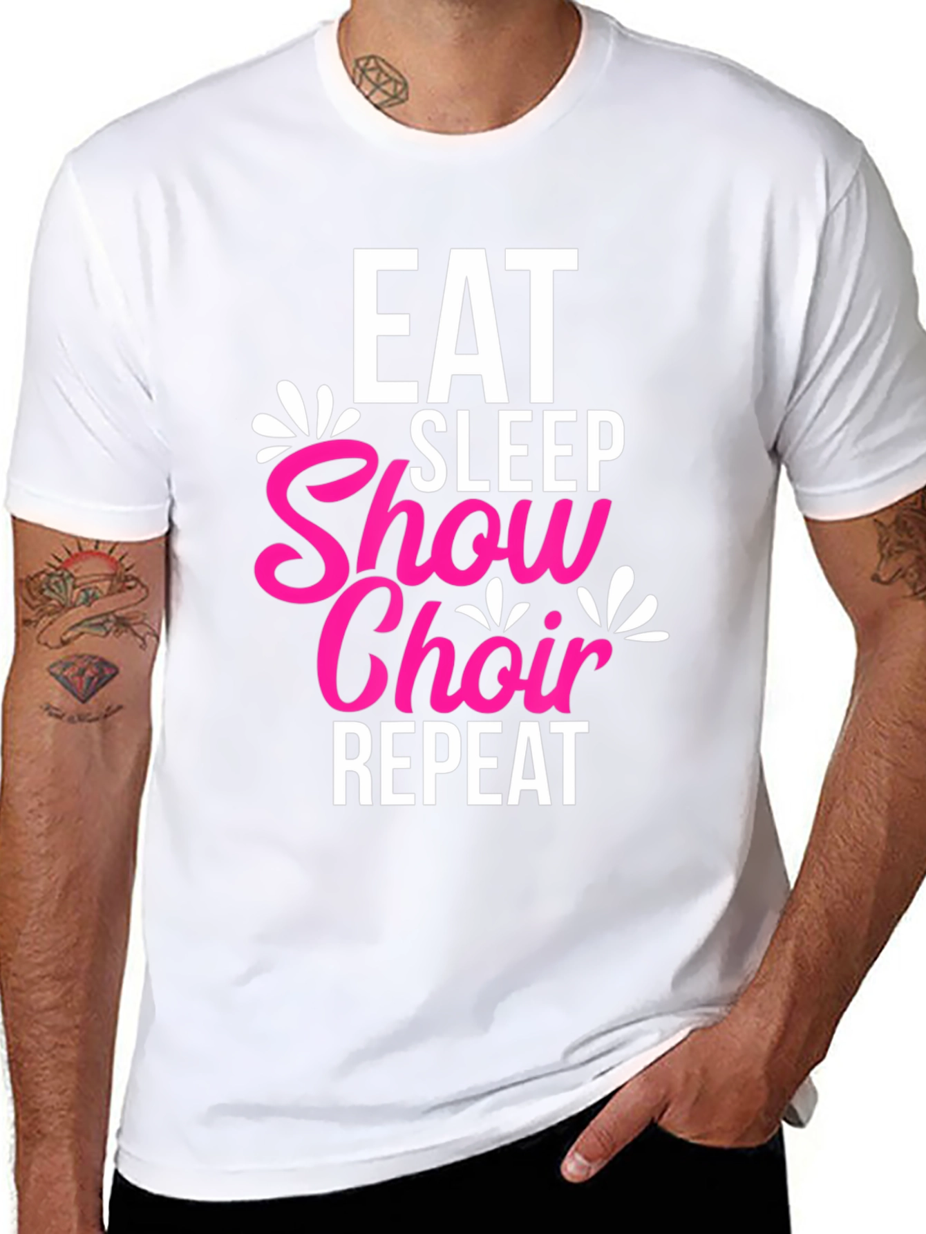 Eat Sleep Show Choir Repeat Black T-Shirt