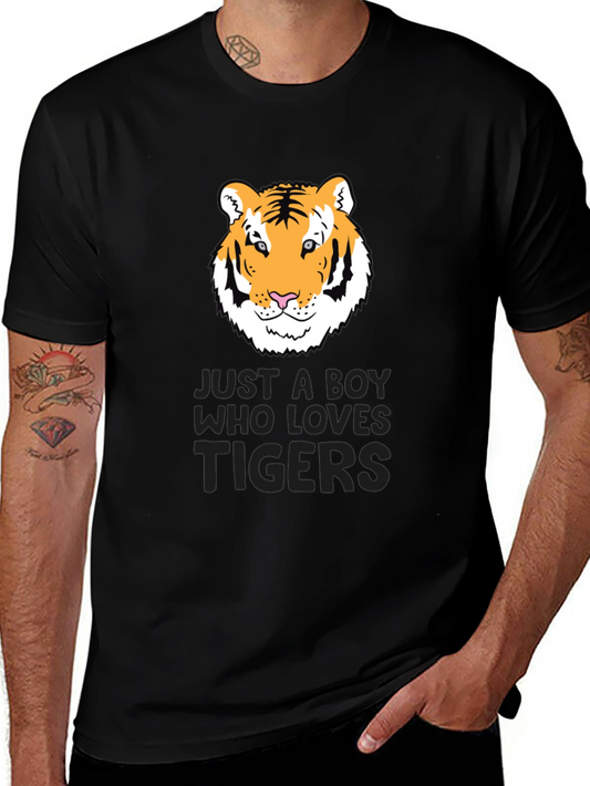 Tiger Lover Graphic Tee - Just a Boy Who Loves Tigers