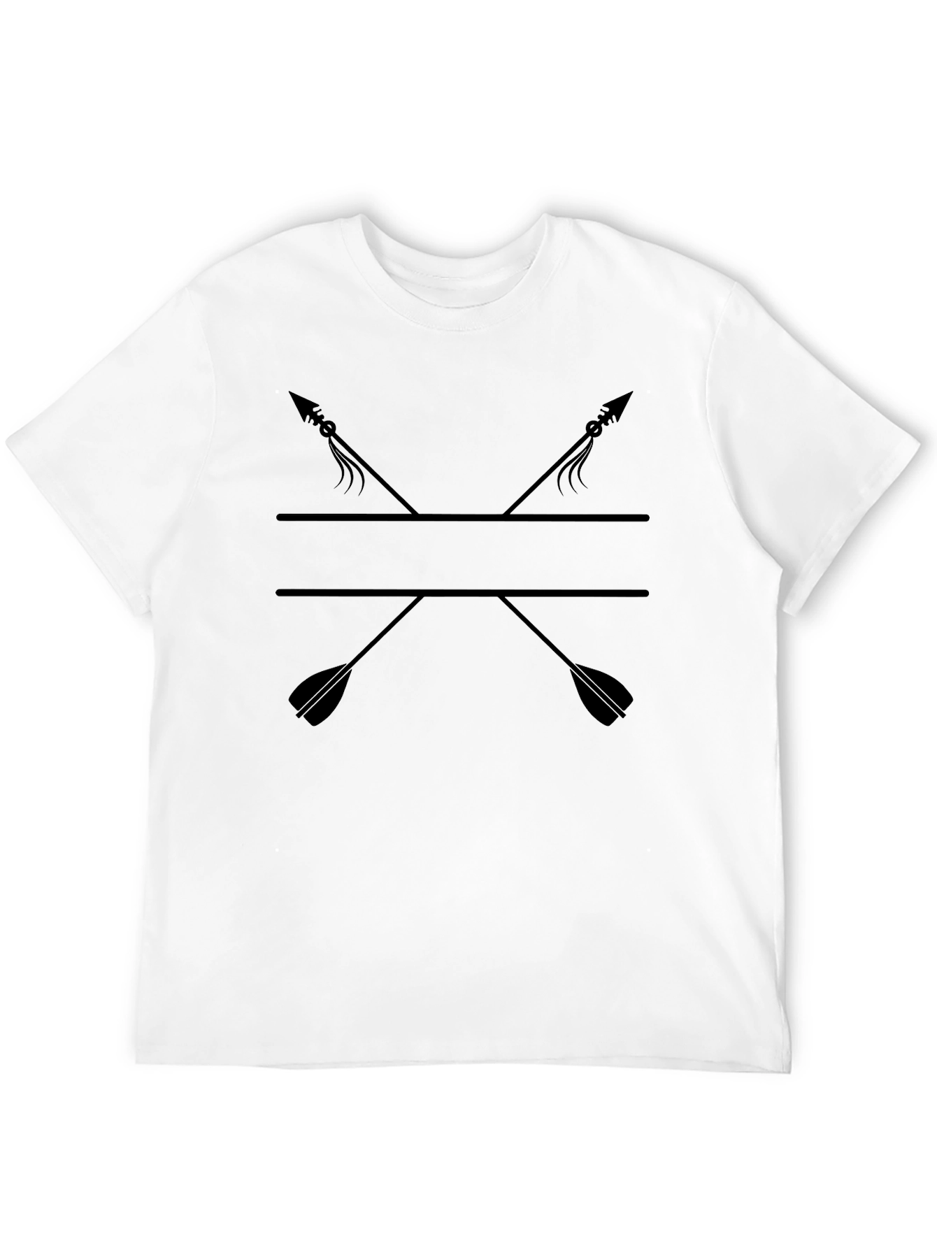 Mens Black T-Shirt with Crossed Arrows Graphic