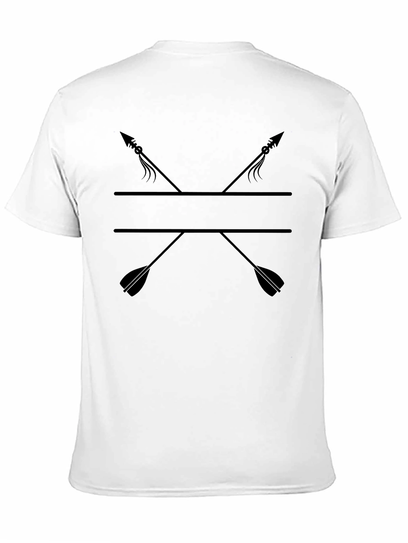 Mens Black T-Shirt with Crossed Arrows Graphic