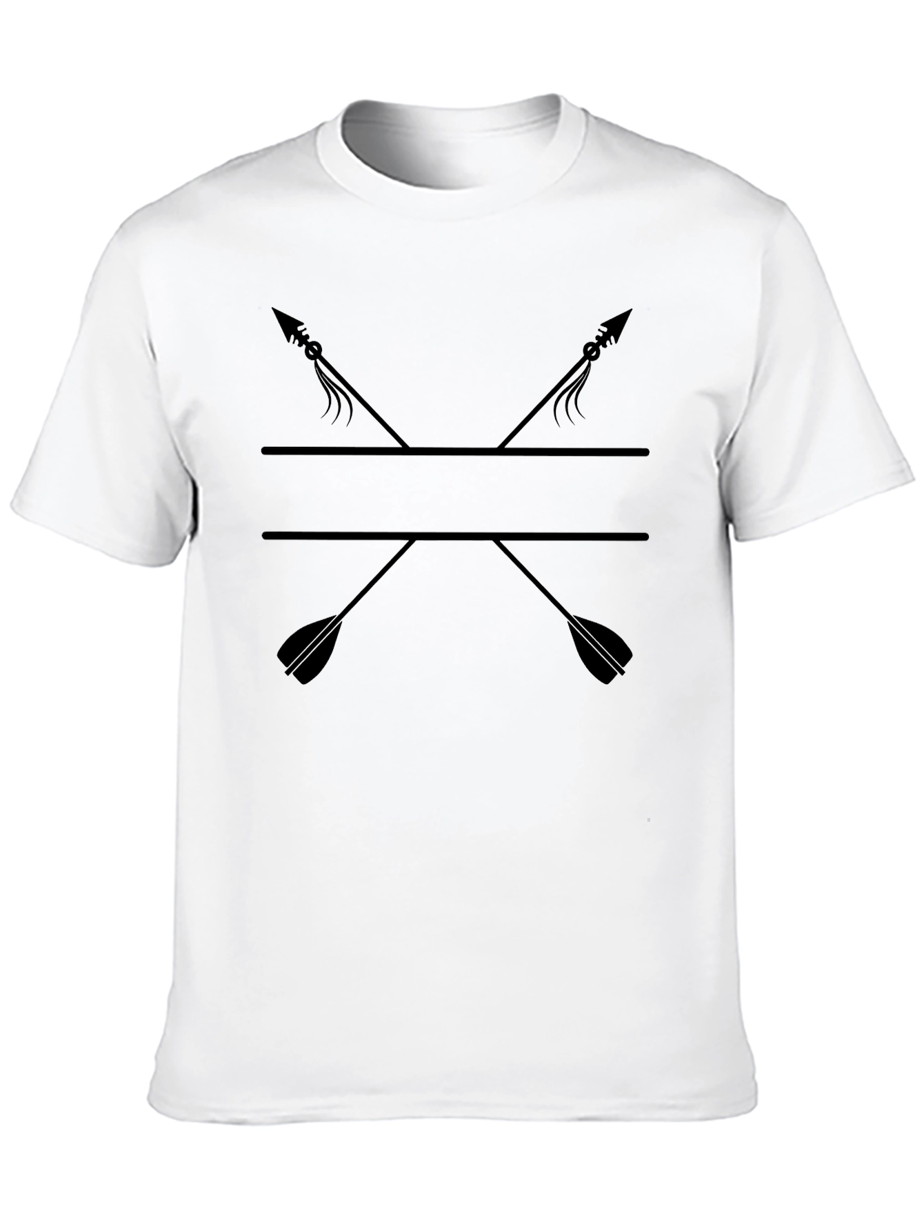 Mens Black T-Shirt with Crossed Arrows Graphic