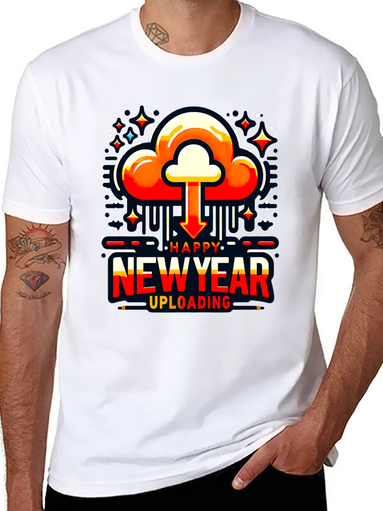 Happy New Year Uploading T-Shirt