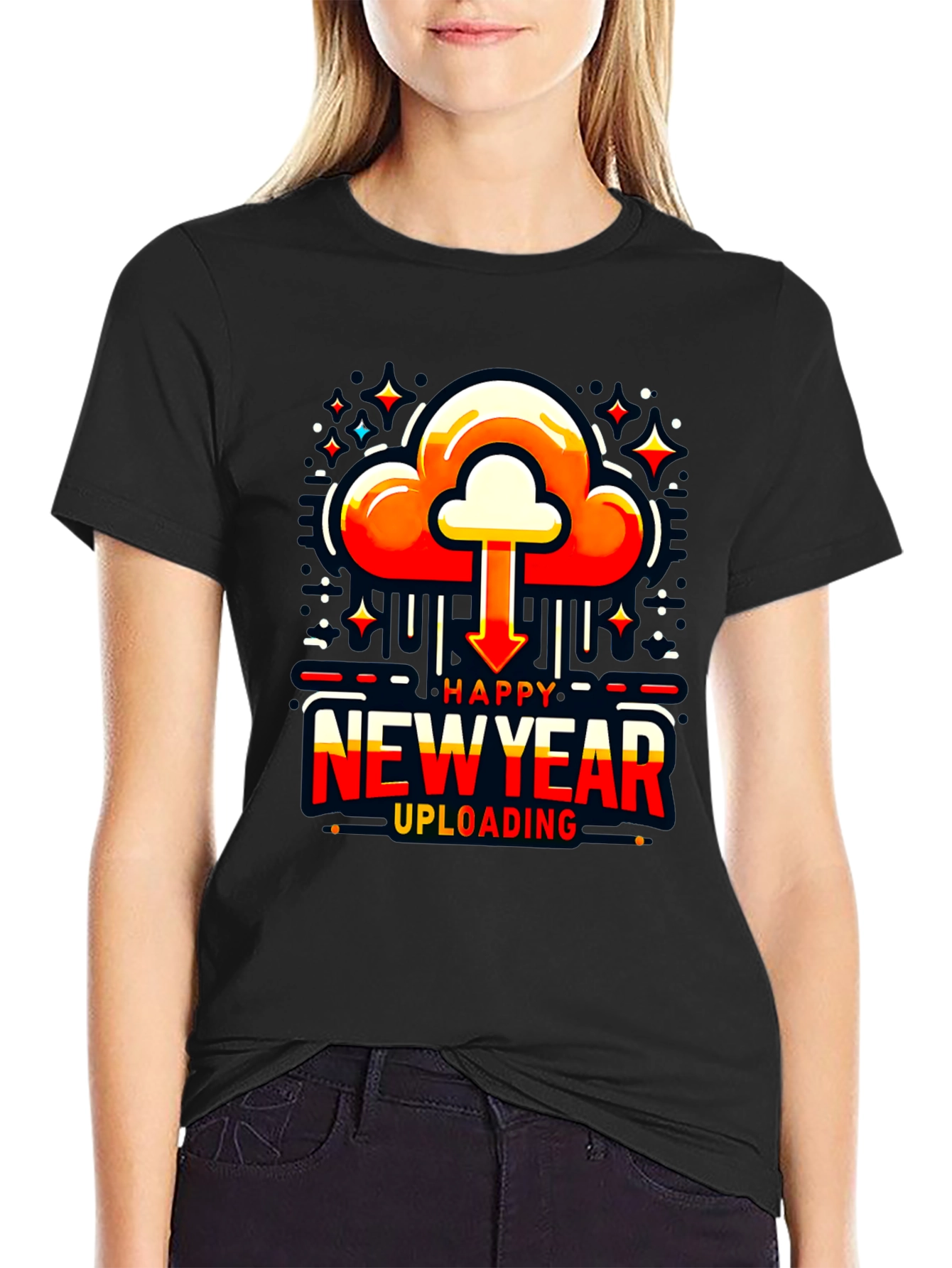 Happy New Year Uploading T-Shirt