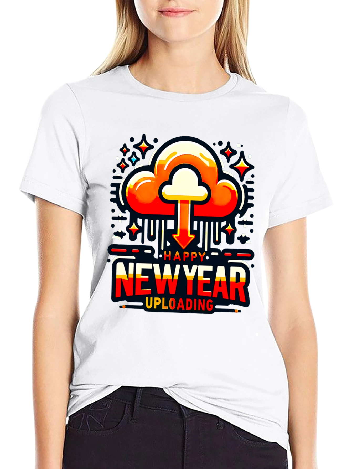 Happy New Year Uploading T-Shirt