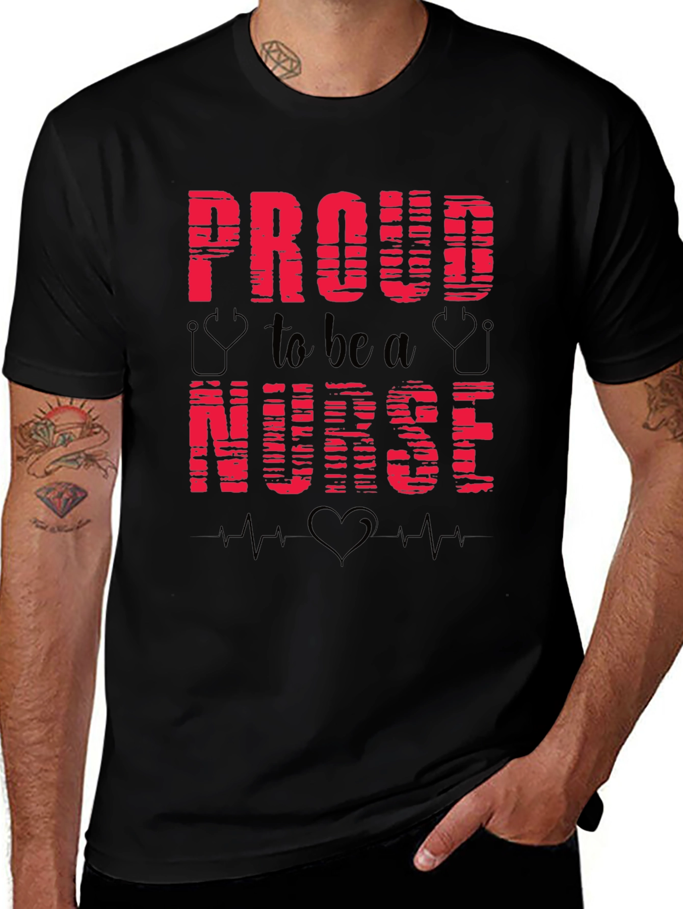 Proud Nurse Black T-Shirt