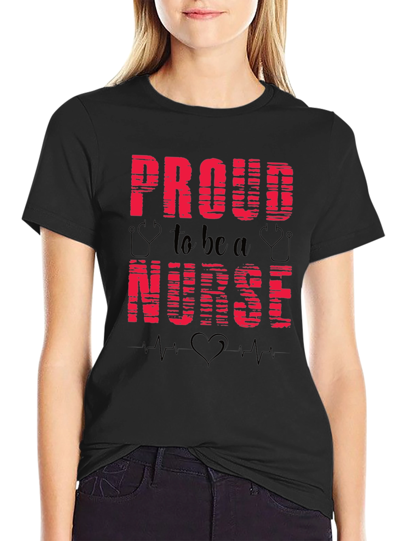 Proud Nurse Black T-Shirt