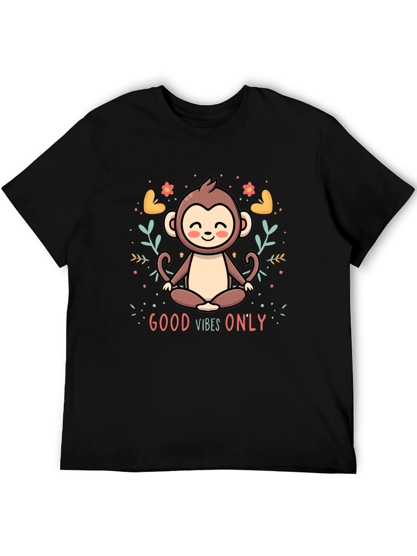 Good Vibes Only Monkey Meditation T-Shirt