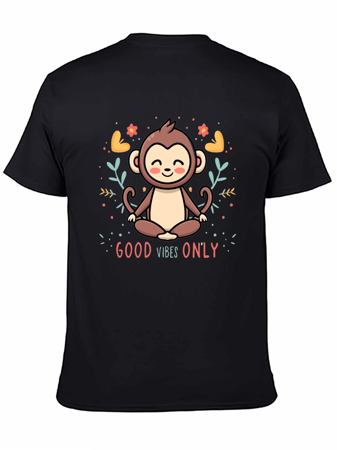 Good Vibes Only Monkey Meditation T-Shirt