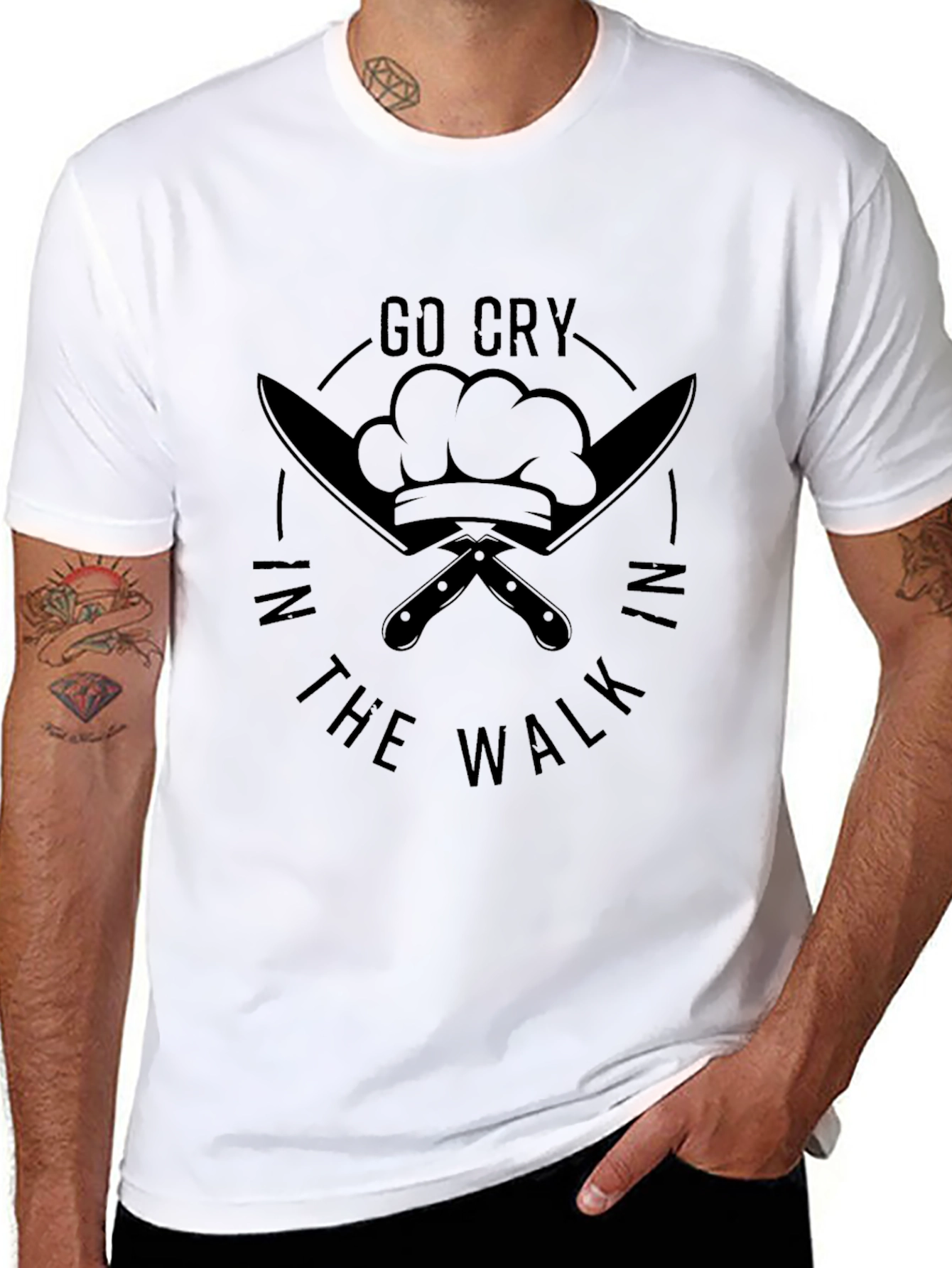 Go Cry in the Walk Chef T-Shirt
