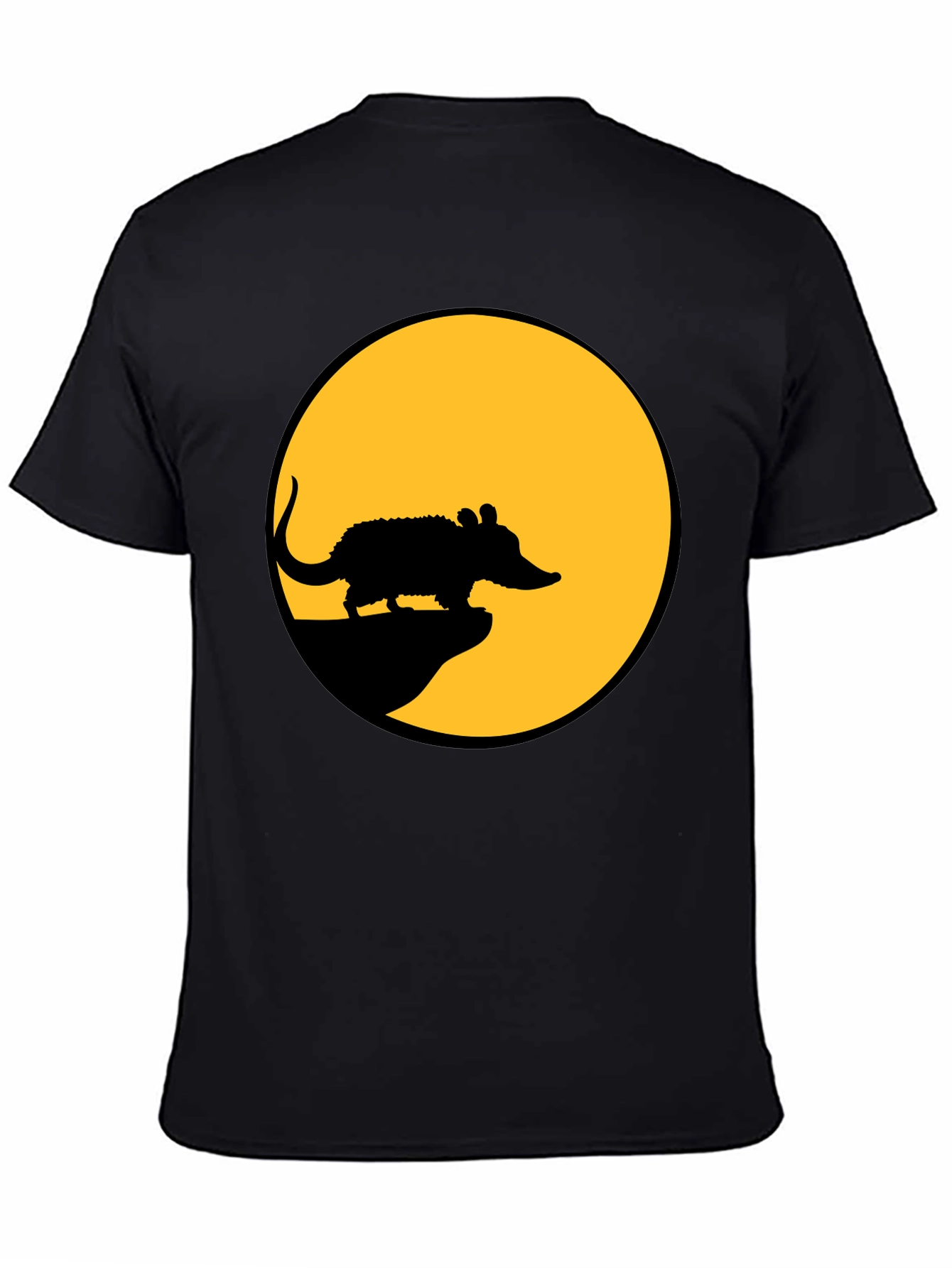Rat Silhouette T-Shirt - Black Cotton Tee