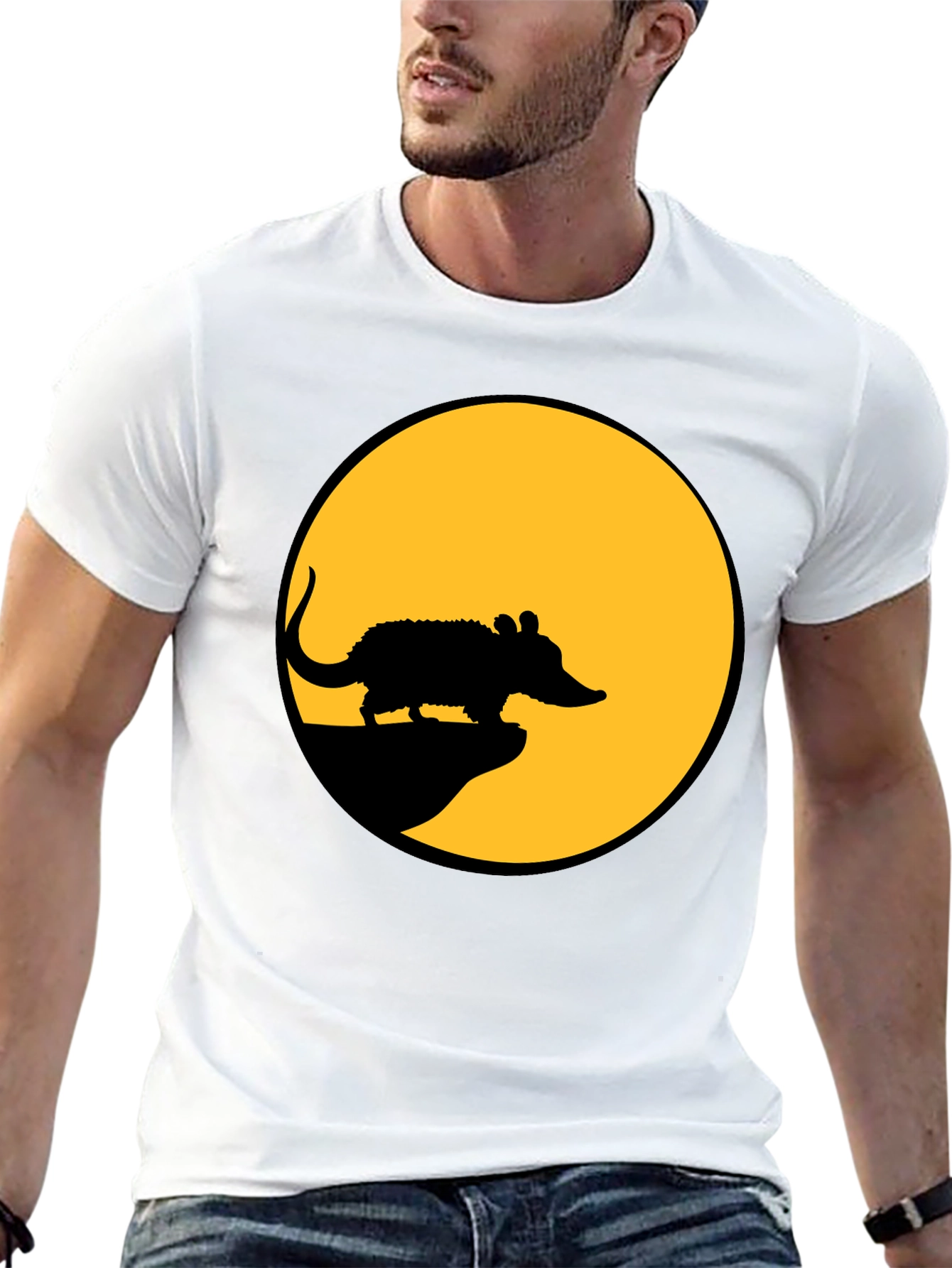 Rat Silhouette T-Shirt - Black Cotton Tee