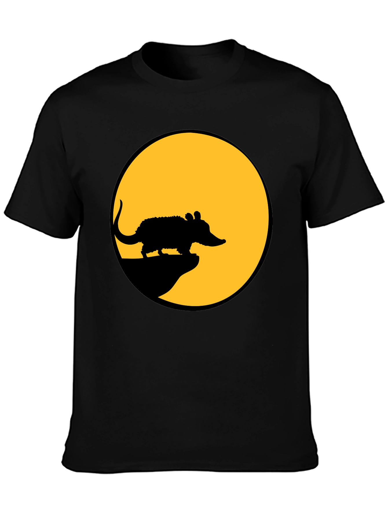 Rat Silhouette T-Shirt - Black Cotton Tee