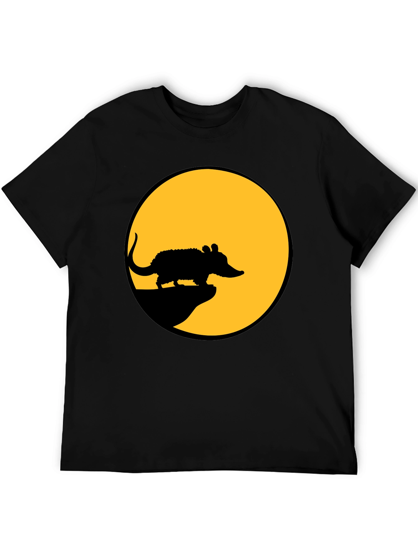 Rat Silhouette T-Shirt - Black Cotton Tee