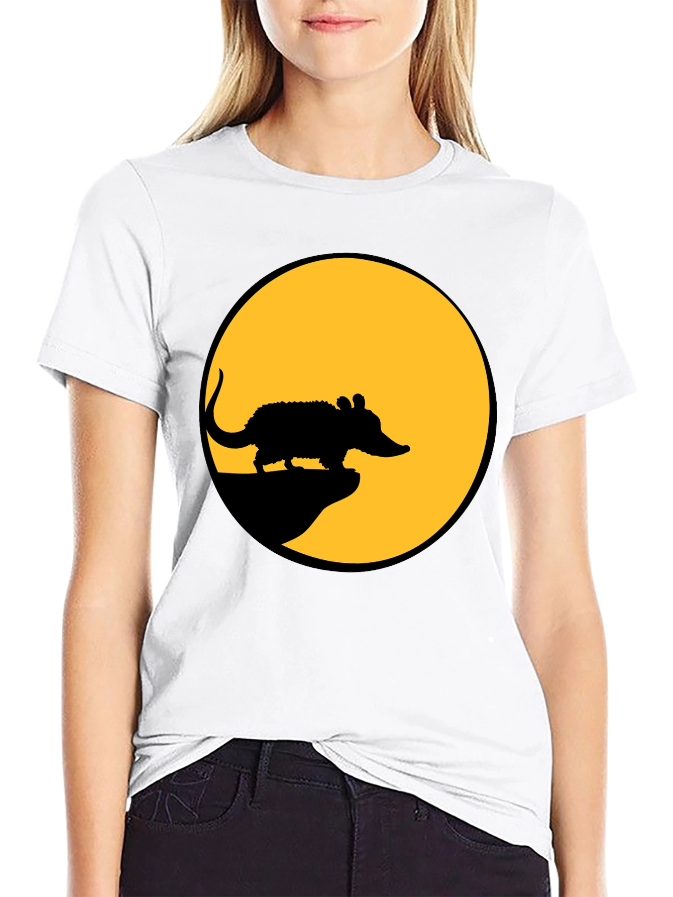 Rat Silhouette T-Shirt - Black Cotton Tee
