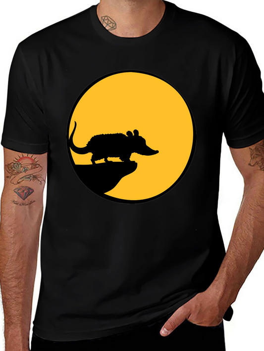 Rat Silhouette T-Shirt - Black Cotton Tee