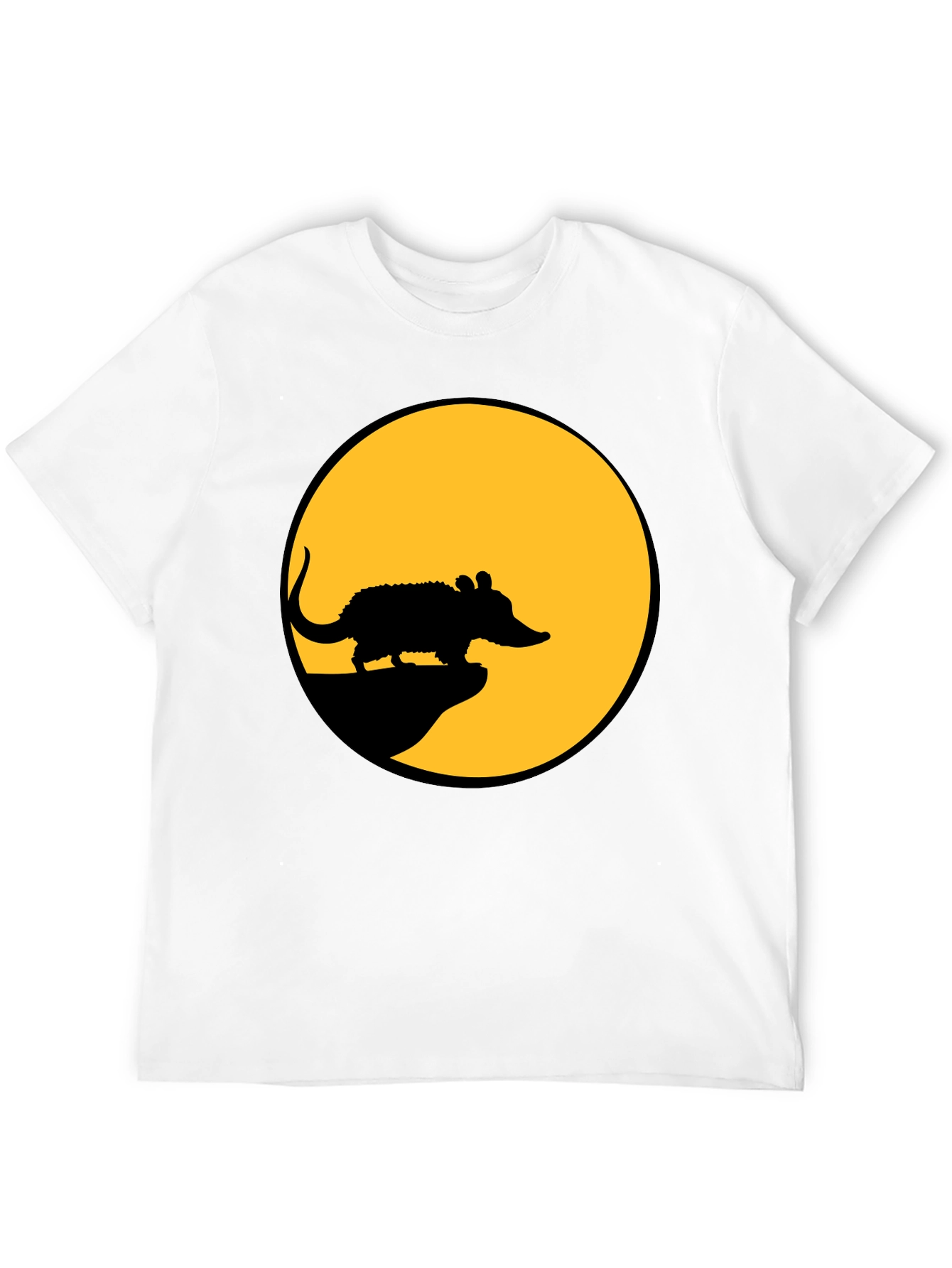 Rat Silhouette T-Shirt - Black Cotton Tee