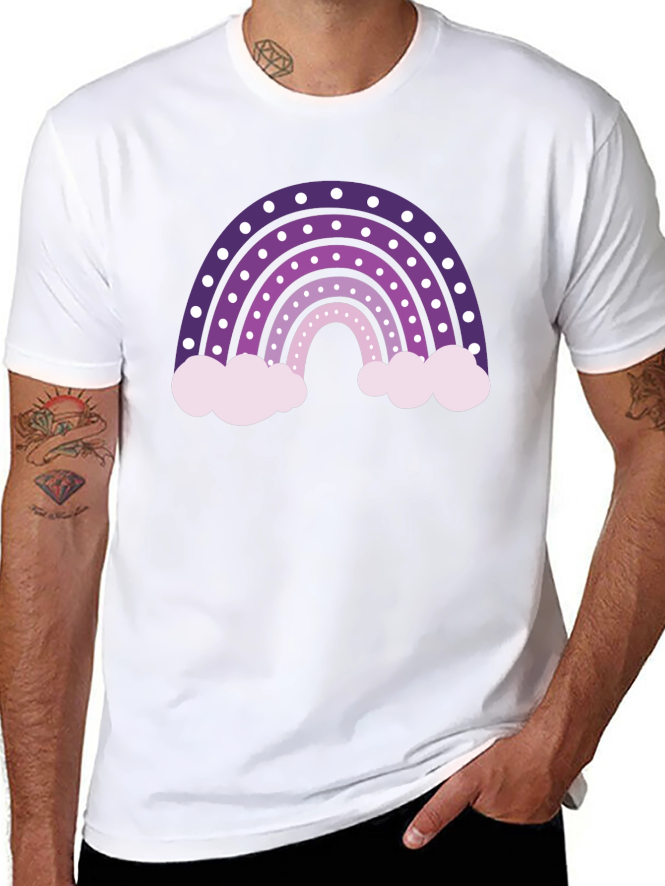 Rainbow Clouds T-Shirt - Black