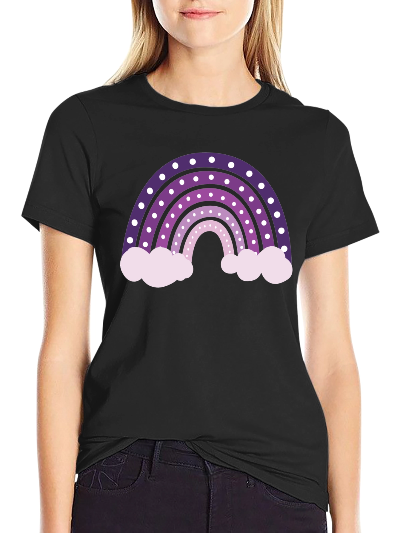 Rainbow Clouds T-Shirt - Black