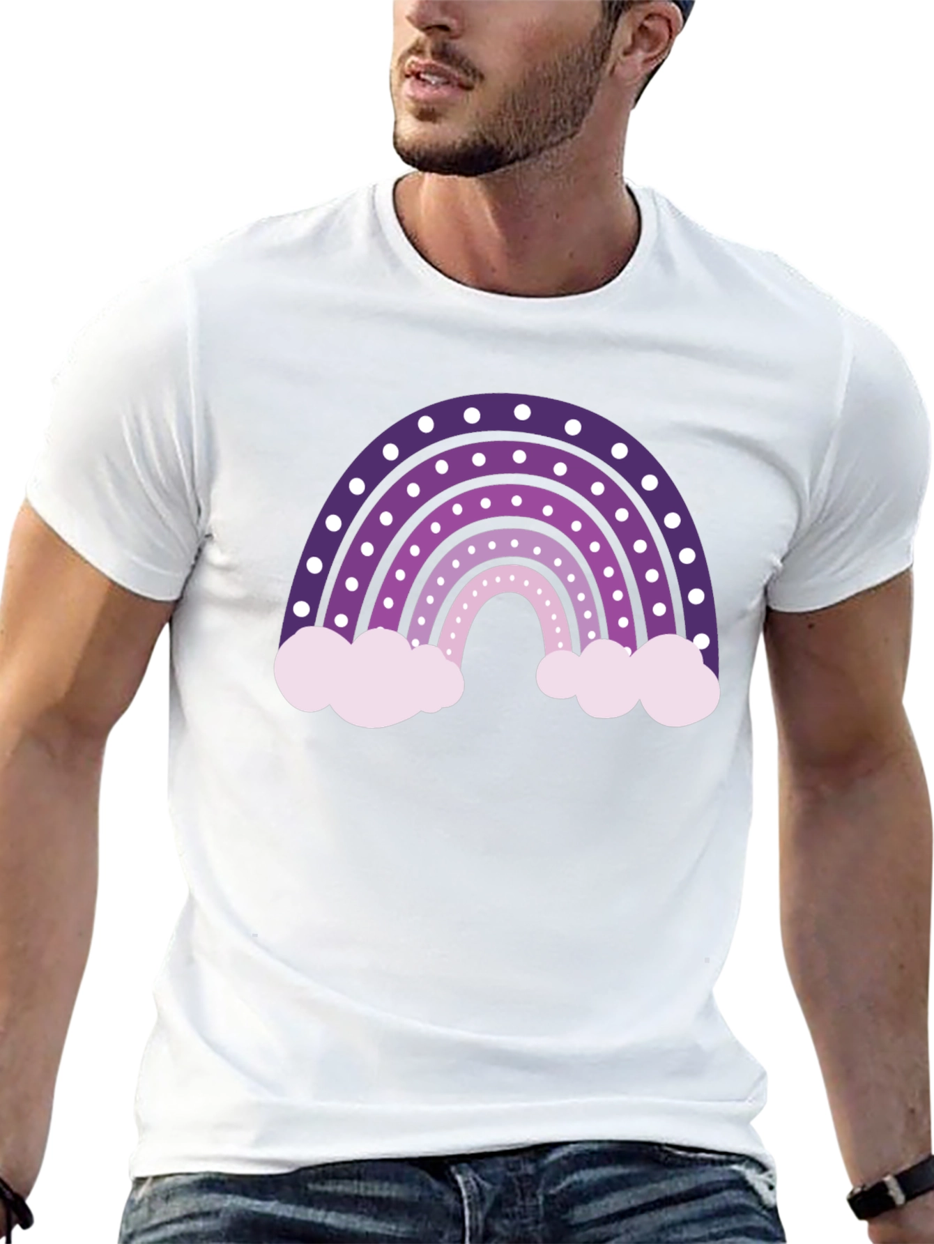 Rainbow Clouds T-Shirt - Black