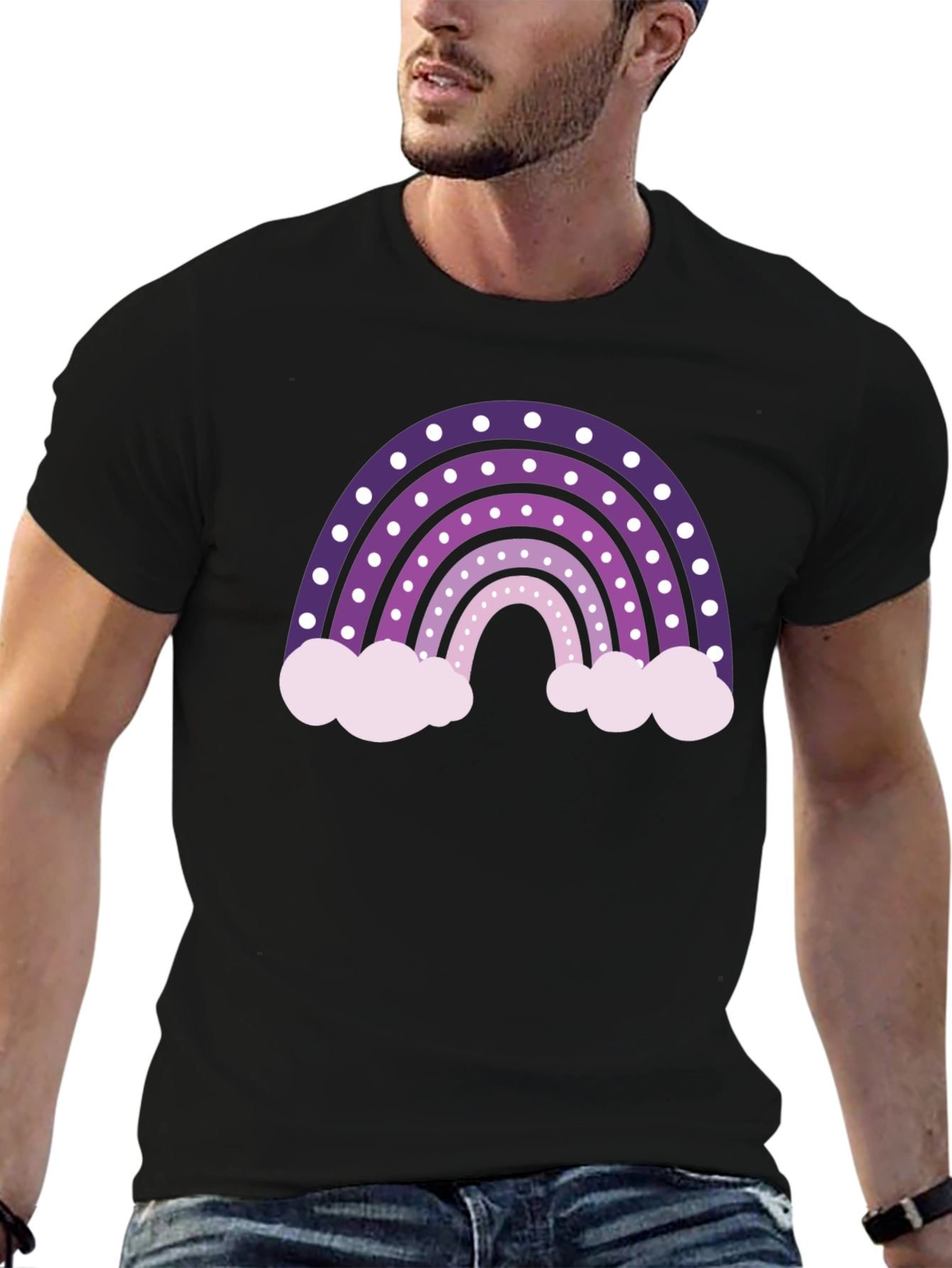 Rainbow Clouds T-Shirt - Black