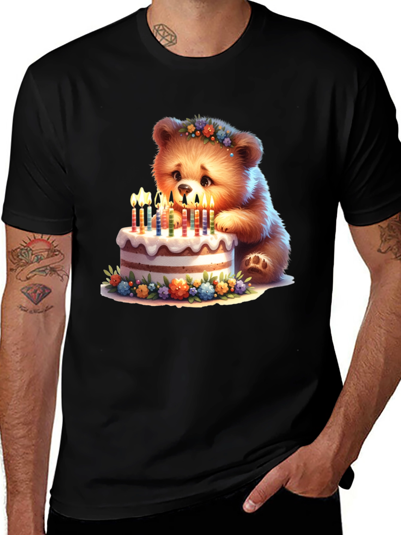 Cute Bear Birthday Cake T-Shirt