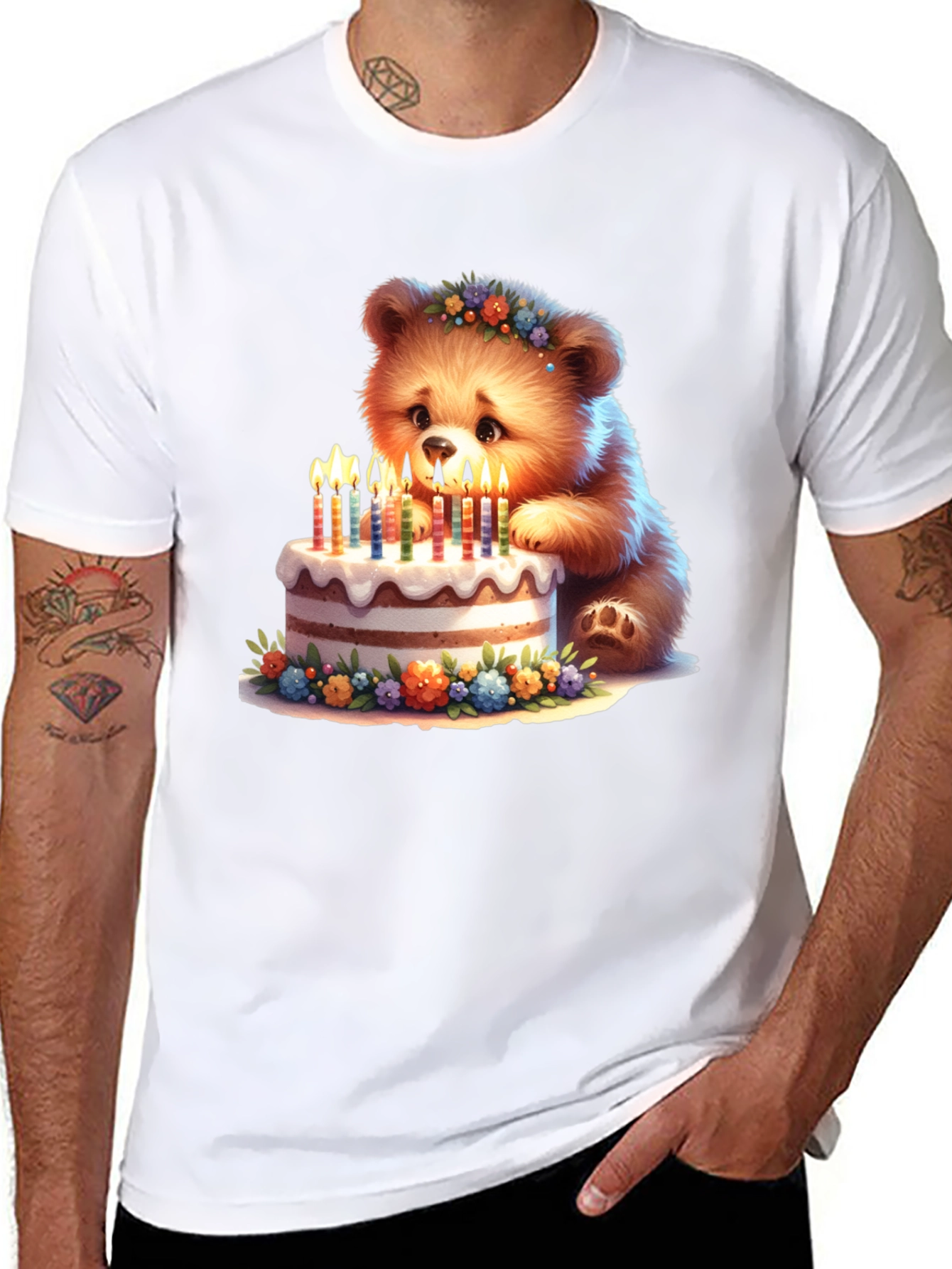 Cute Bear Birthday Cake T-Shirt