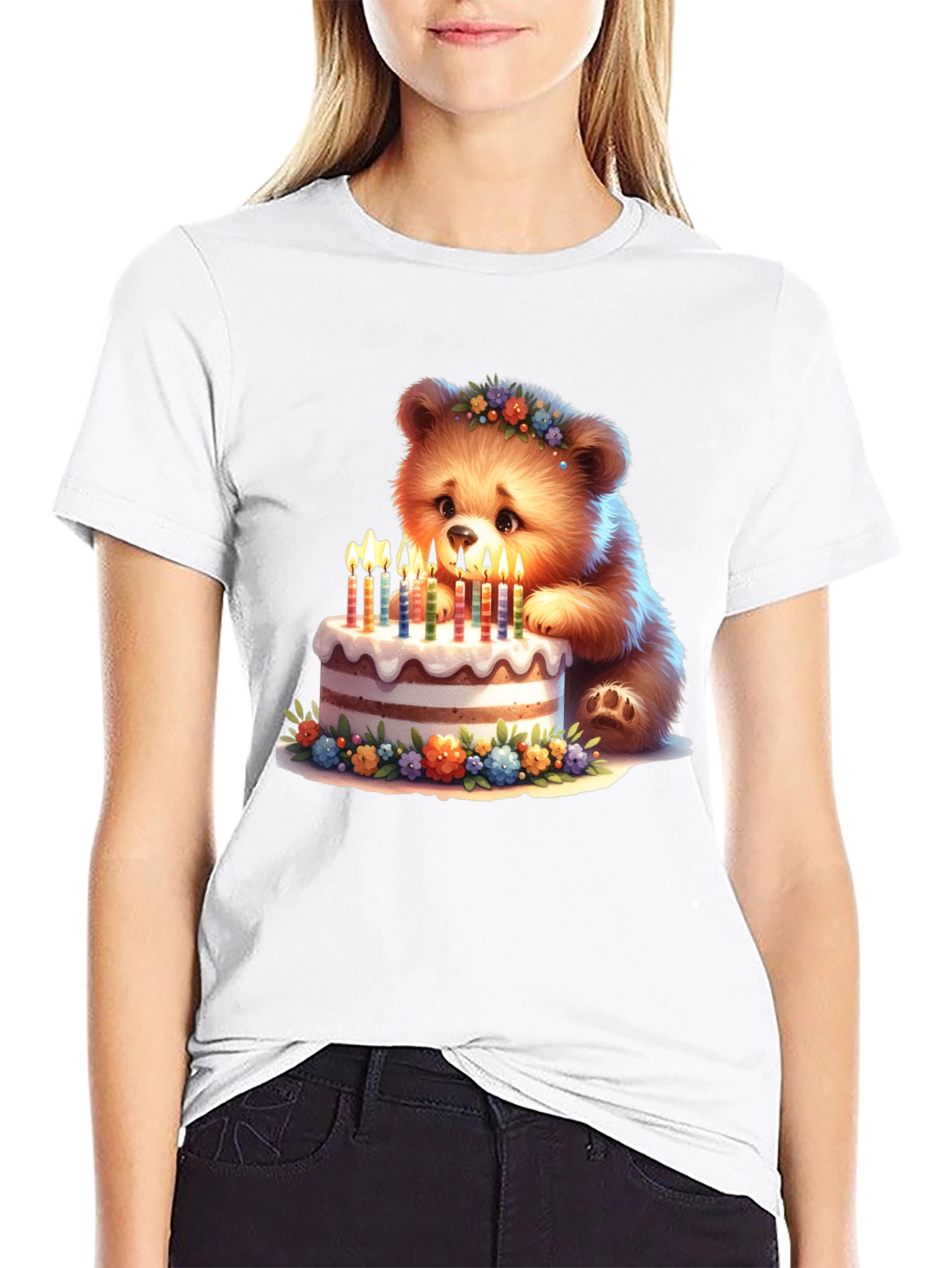 Cute Bear Birthday Cake T-Shirt