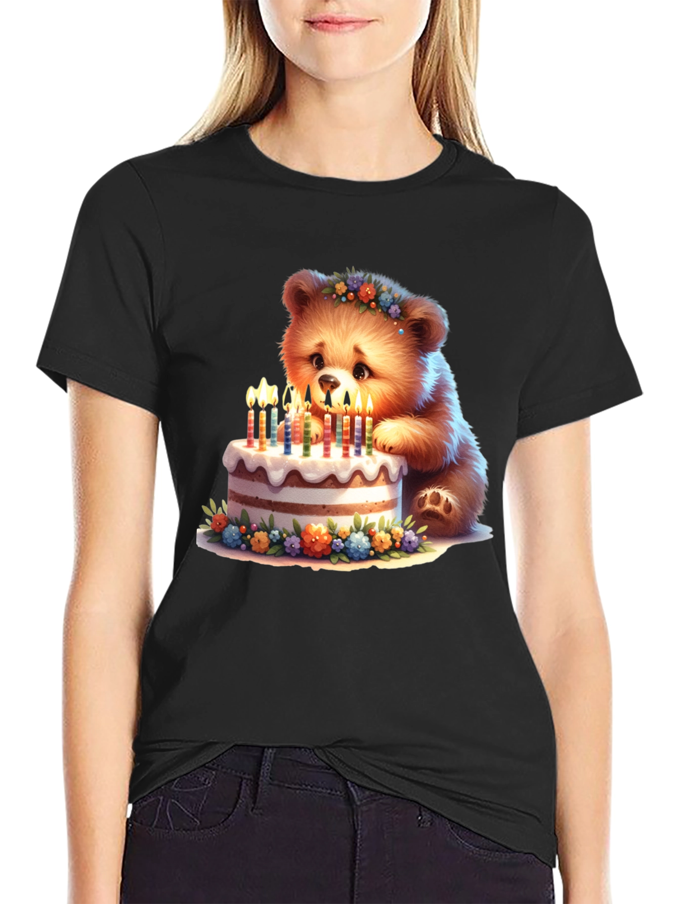 Cute Bear Birthday Cake T-Shirt