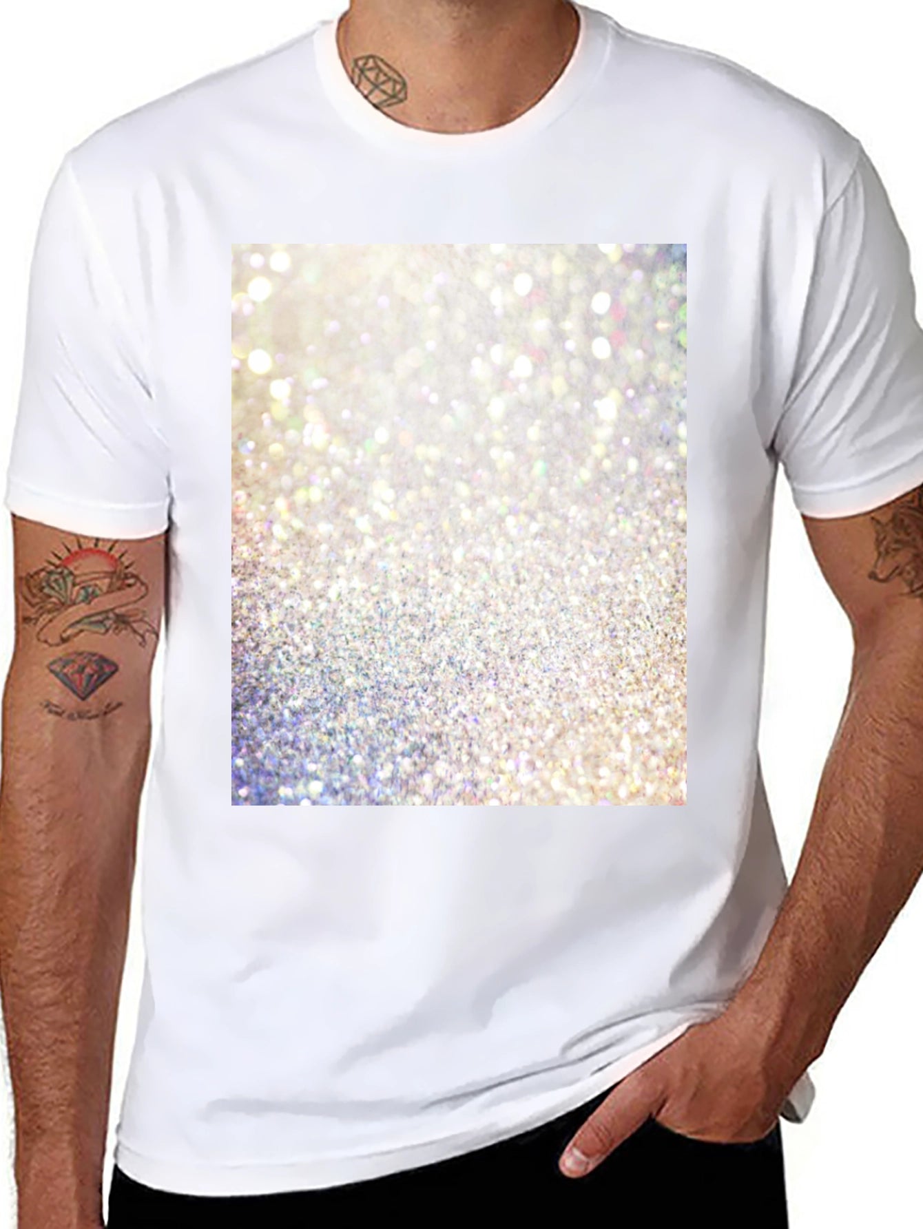 Glitter Graphic Black T-Shirt