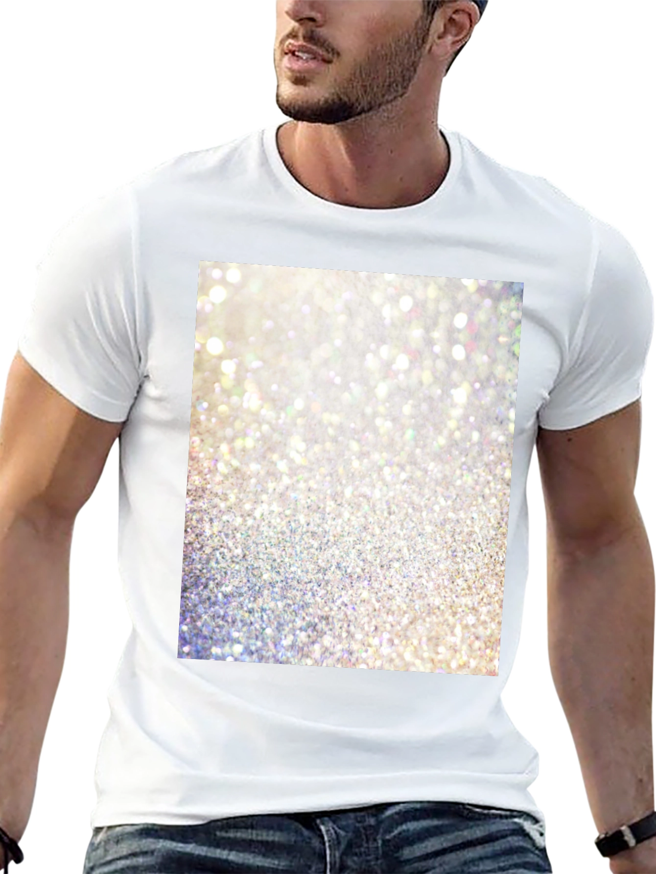 Glitter Graphic Black T-Shirt